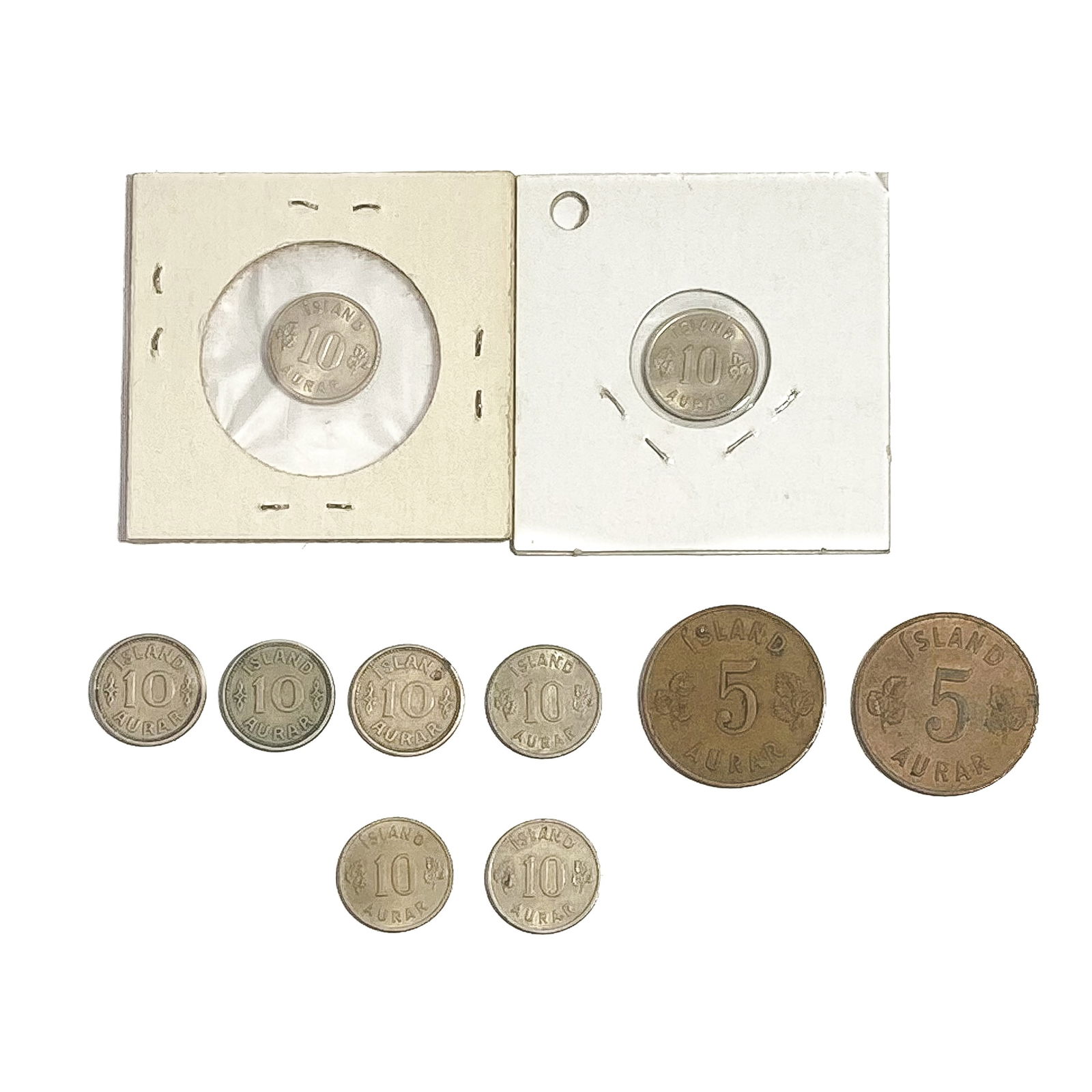 [10 Coins]1936-1963 Iceland Silver 5/10 Aurar (1 of 2)