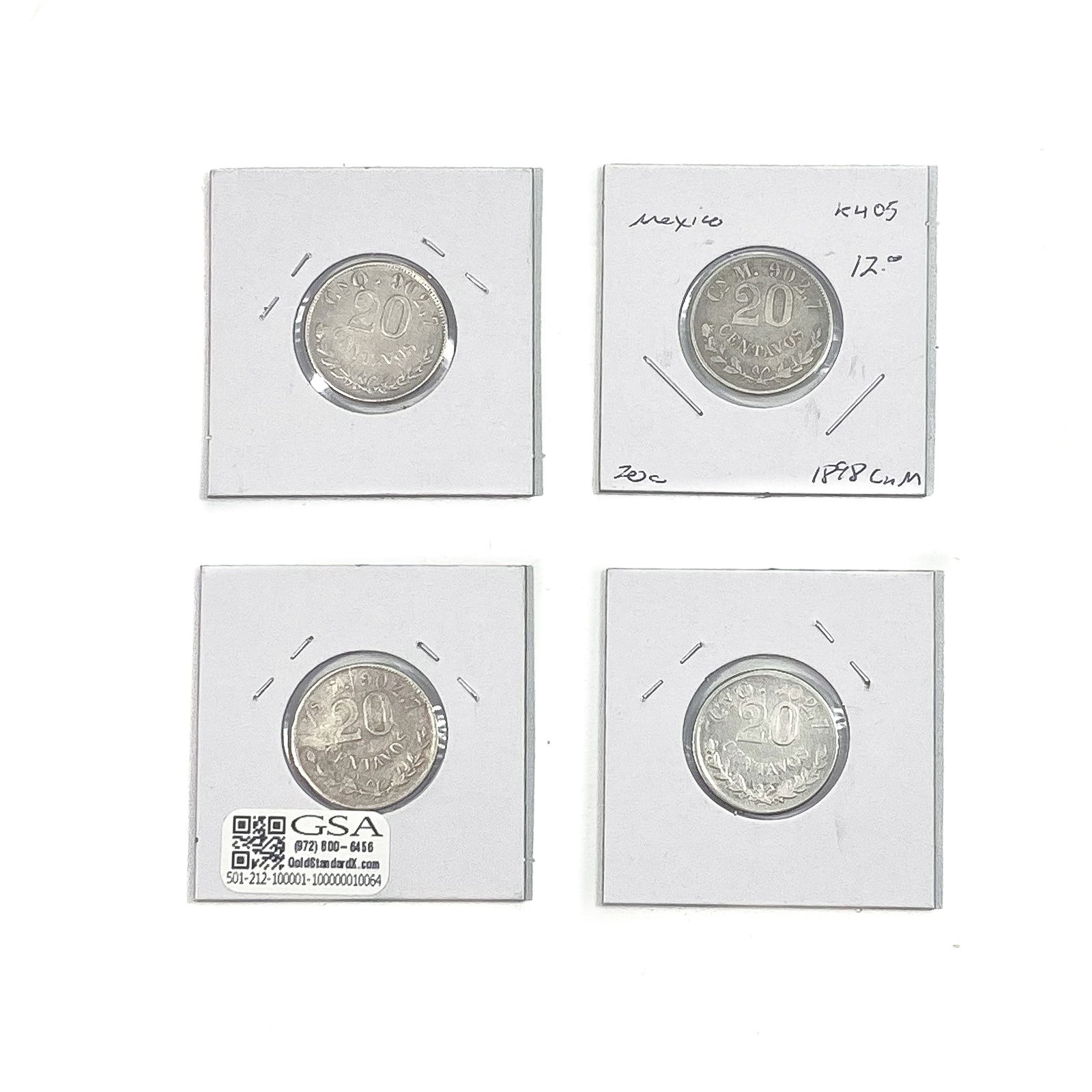 Various Dates Silver Mexico 20 Centavos HIGH GRADE (1 of 2)