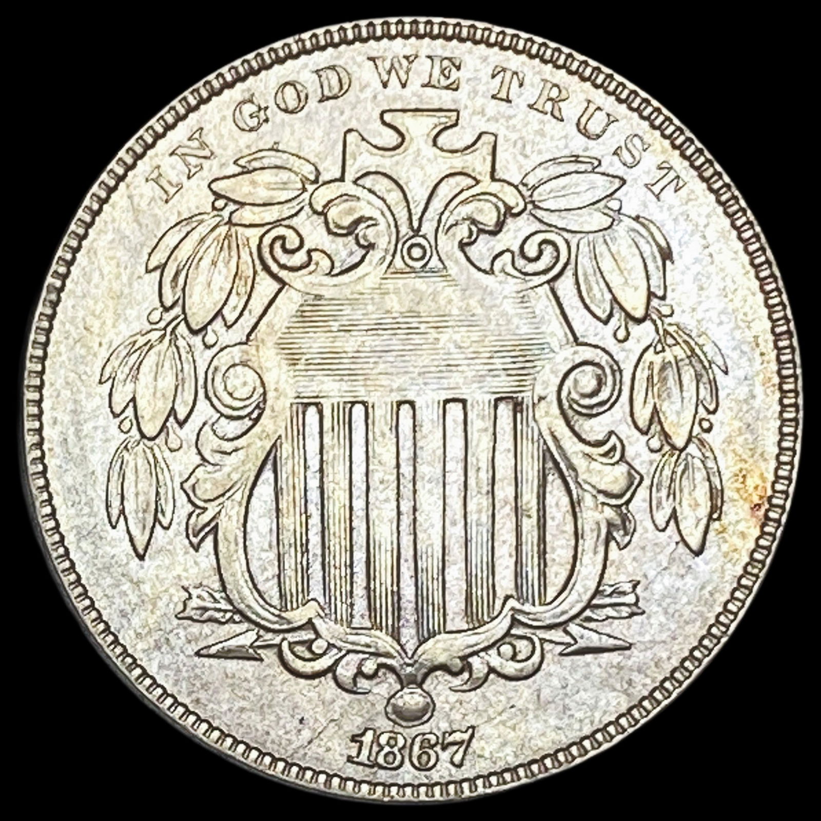 1867 Shield Nickel No Rays UNCIRCULATED (1 of 2)