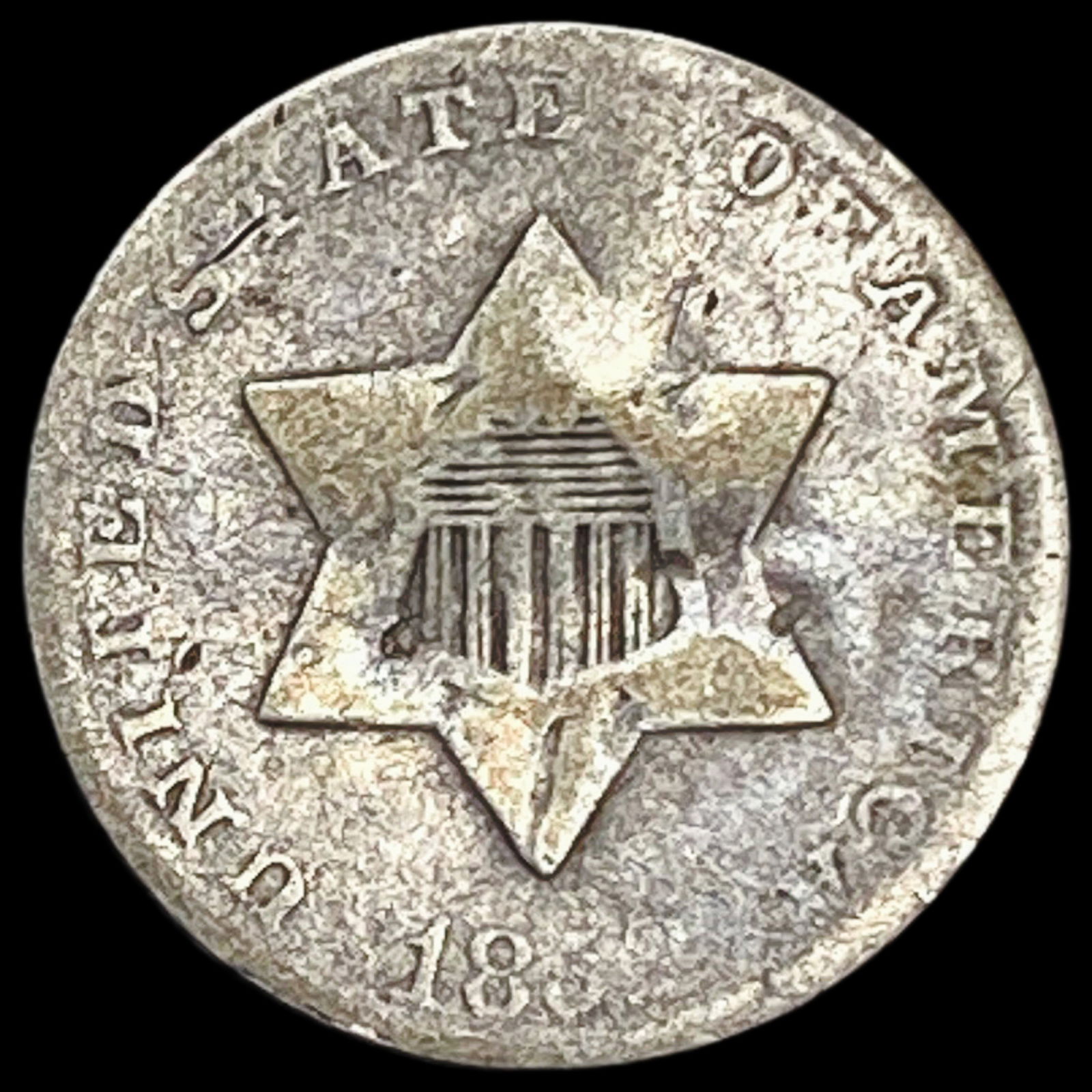 1852 Silver Three-Cent Piece NICELY CIRCULATED (1 of 2)