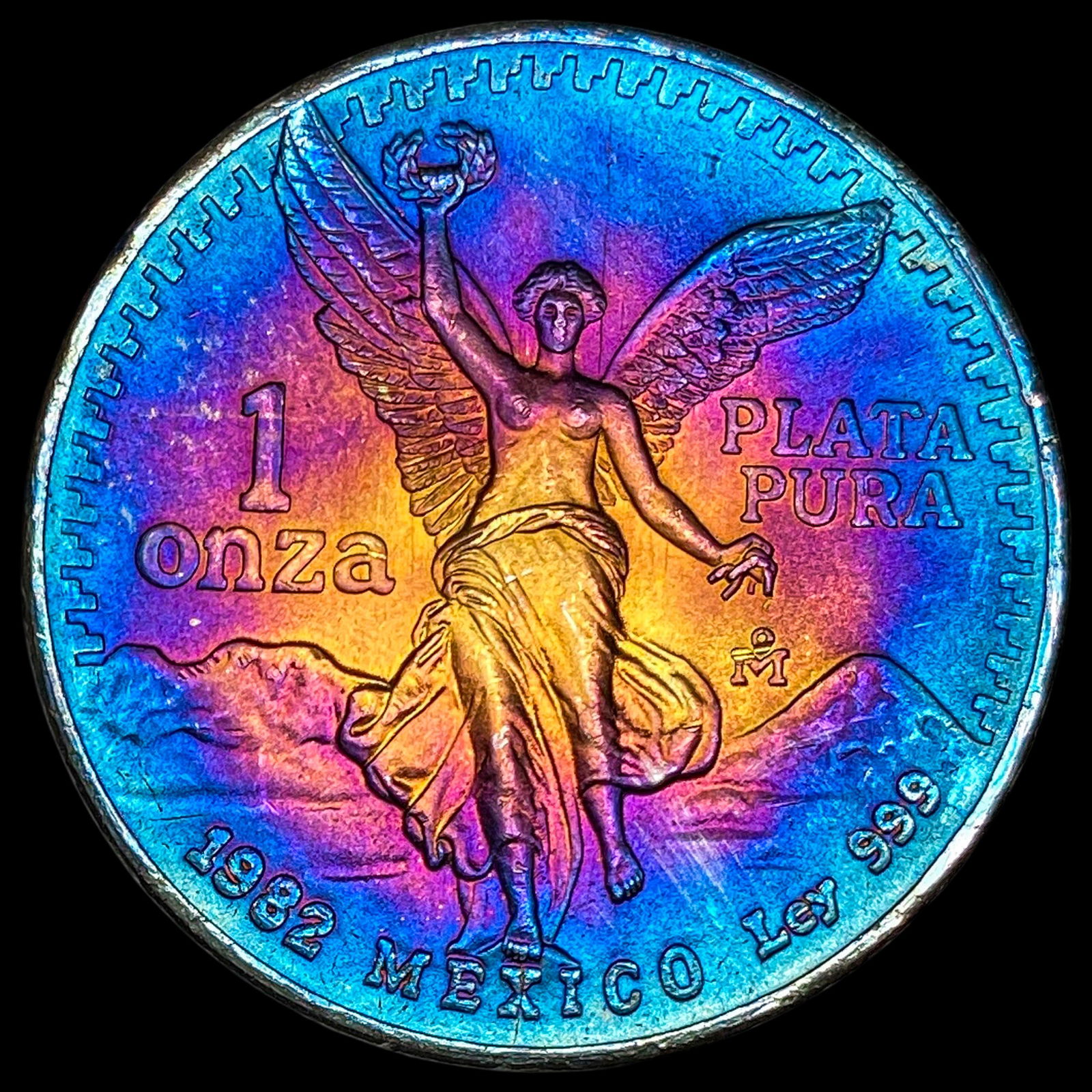 1982 Toned Mexico Silver 1 Onza Libertad GEM BU (1 of 2)