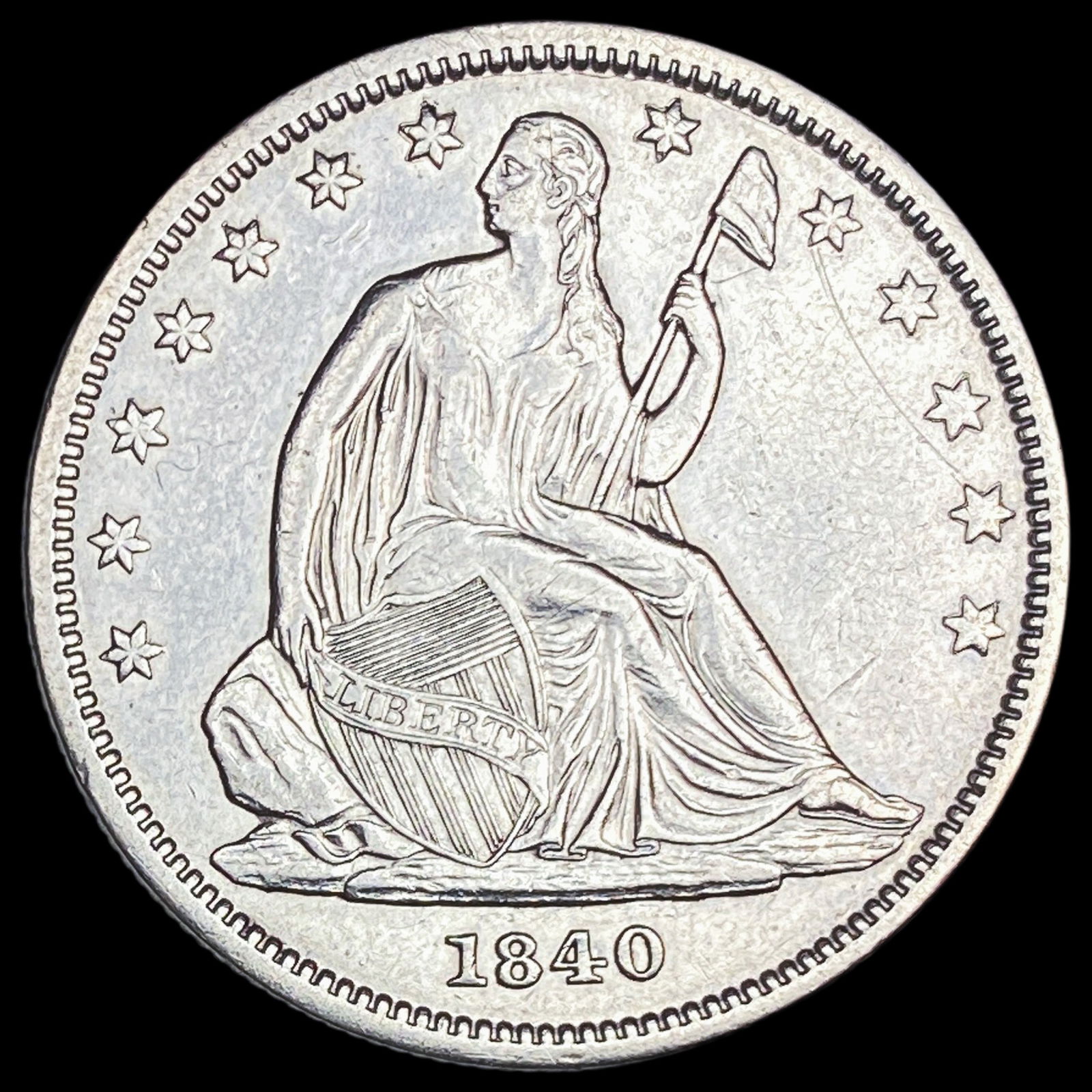 1840 Seated Liberty Half Dollar CLOSELY UNCIRCULATED (1 of 2)