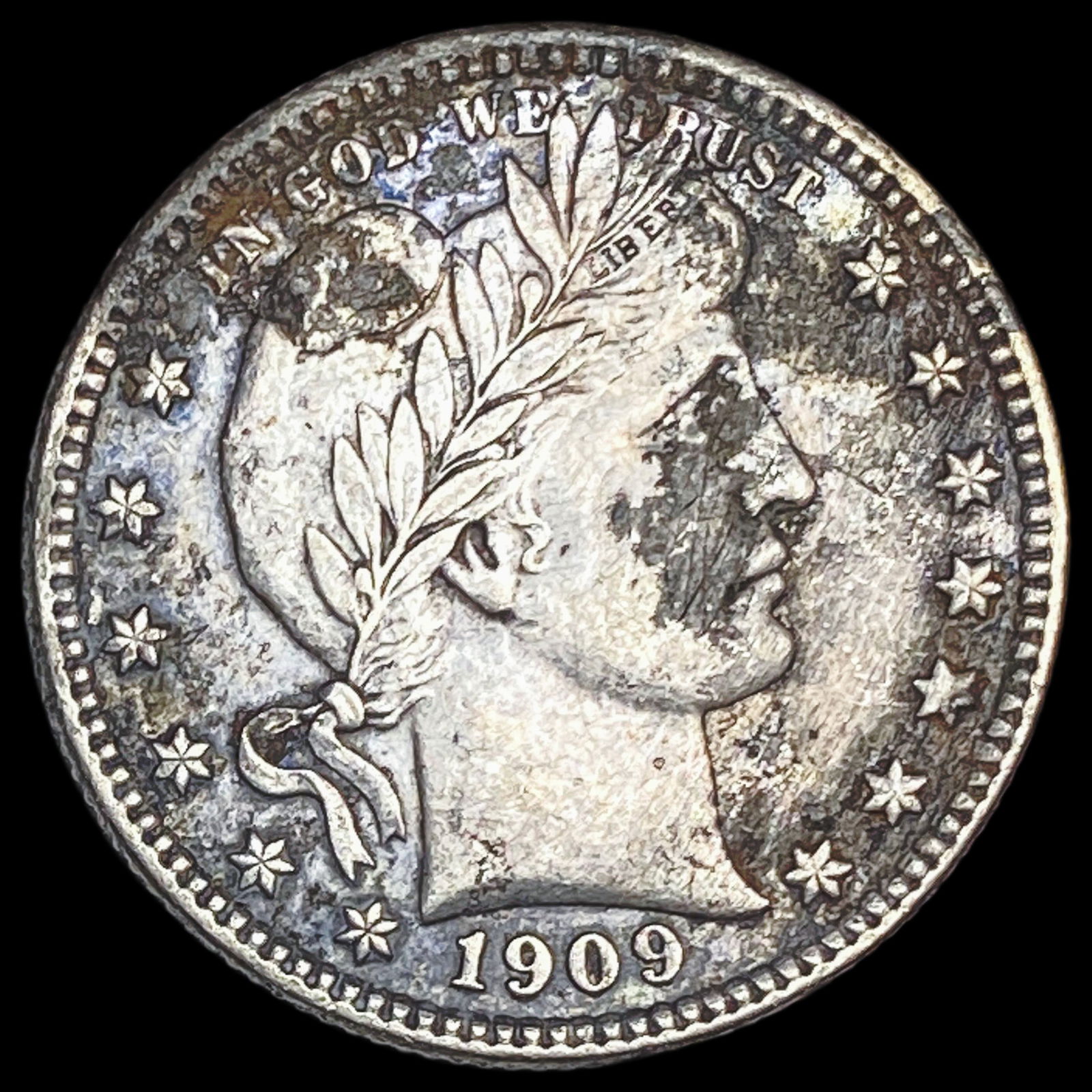 1909 Barber Silver Quarter HIGH GRADE: 1909 Barber Silver Quarter HIGH GRADE
