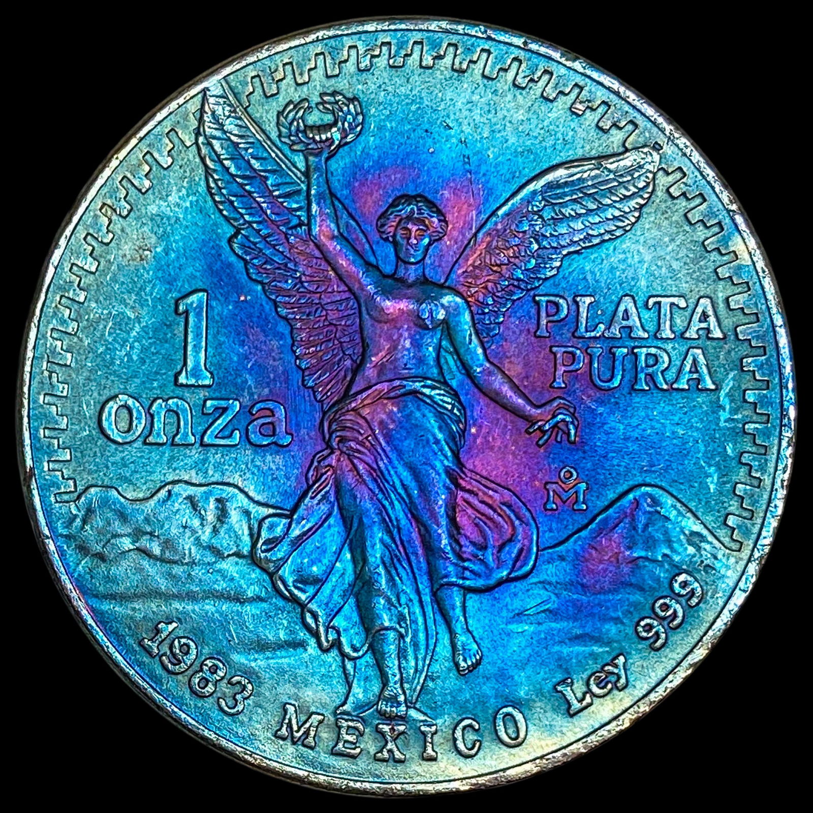 1983 Toned Mexico Silver 1 Onza Libertad GEM BU (1 of 2)