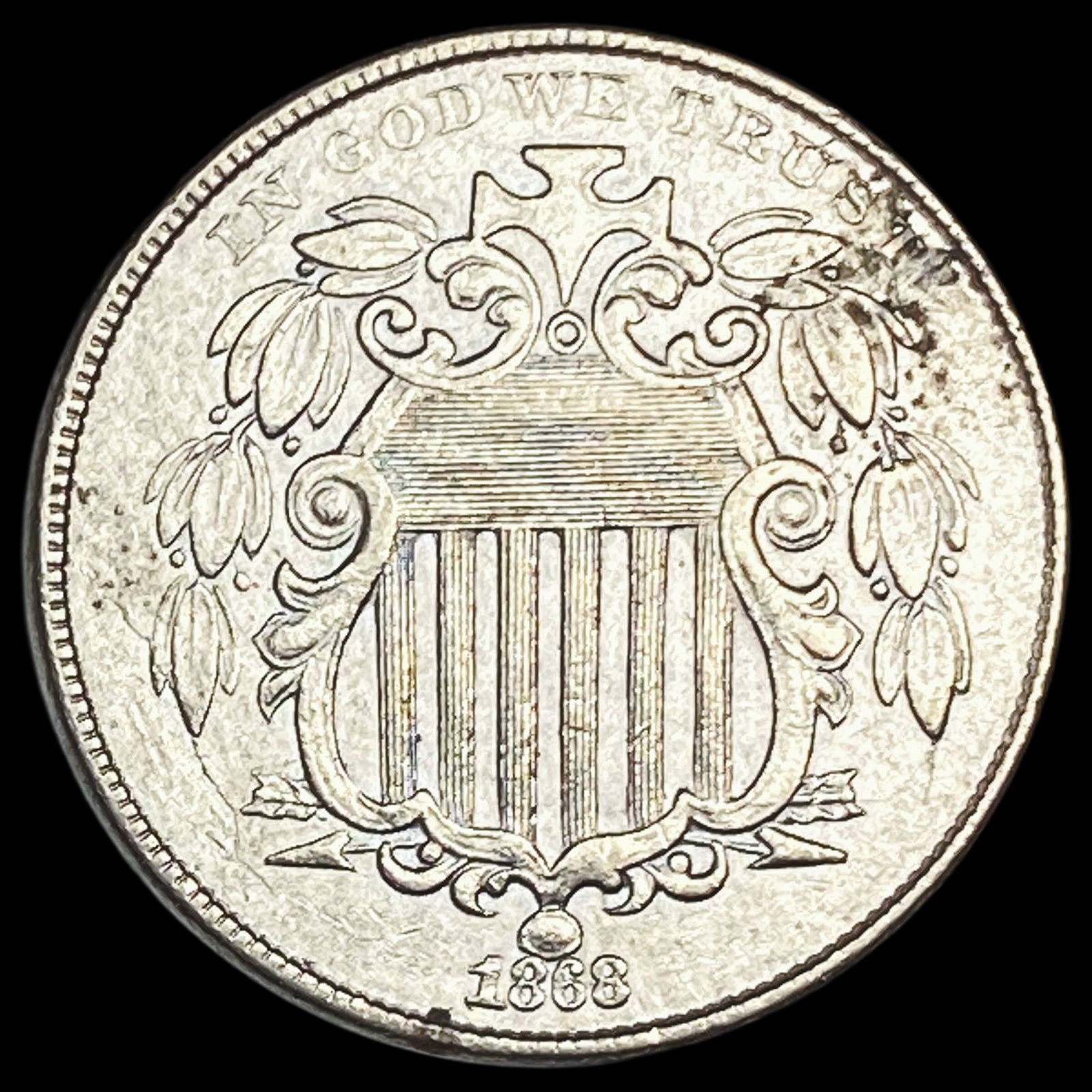 1868 Shield Nickel CLOSELY UNCIRCULATED (1 of 2)