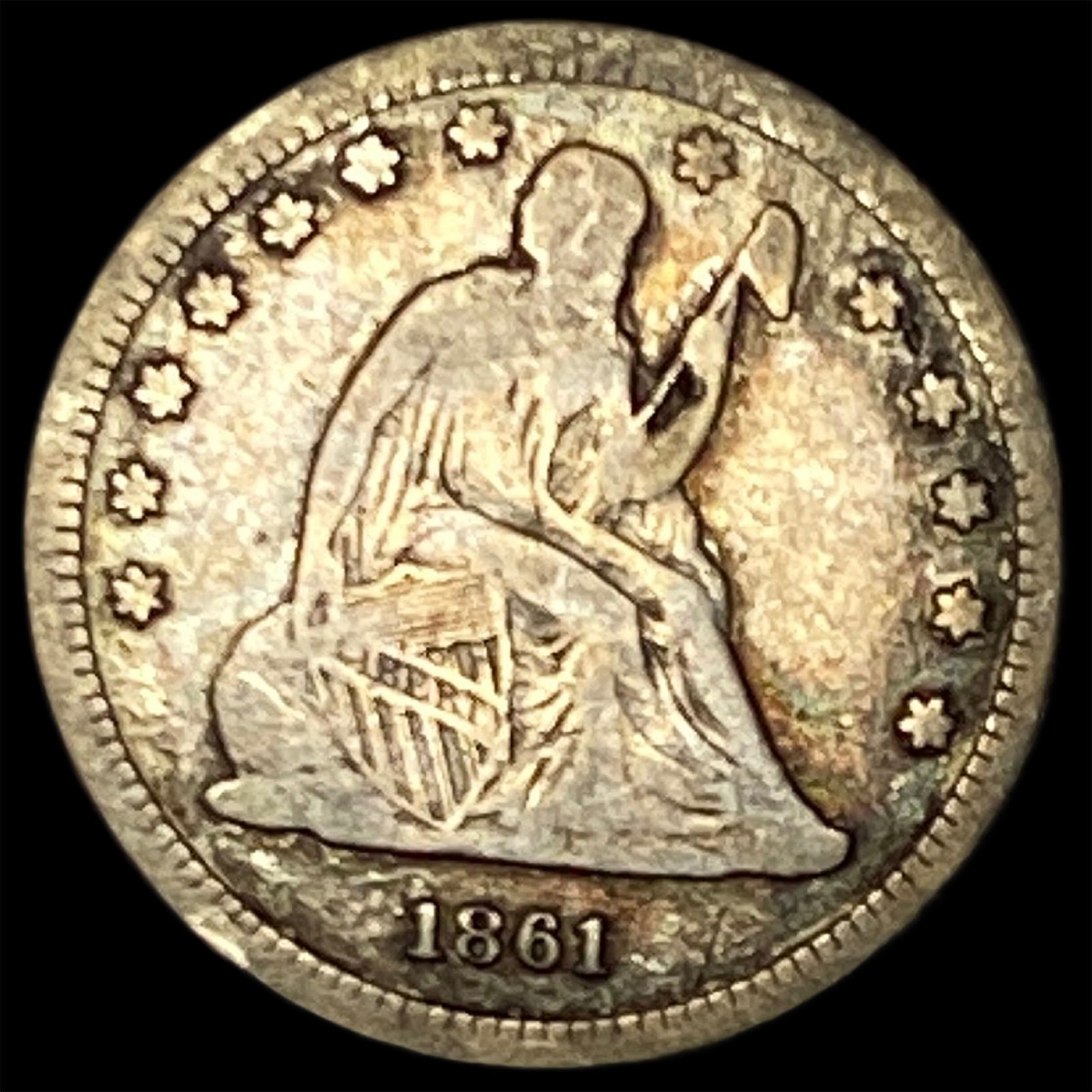 1861 Seated Liberty Quarter NICELY CIRCULATED (1 of 2)