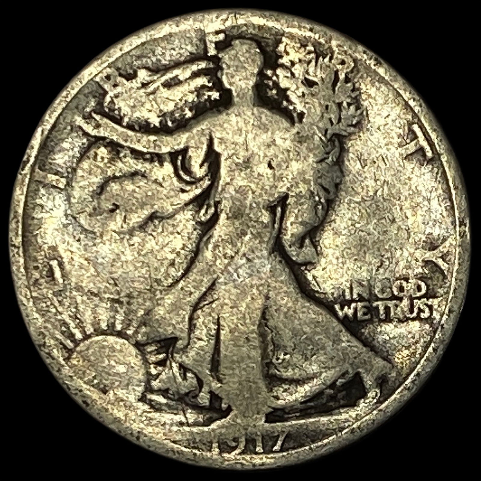1917-S Silver Walking Liberty Half Dollar NICELY CIRCULATED (1 of 2)