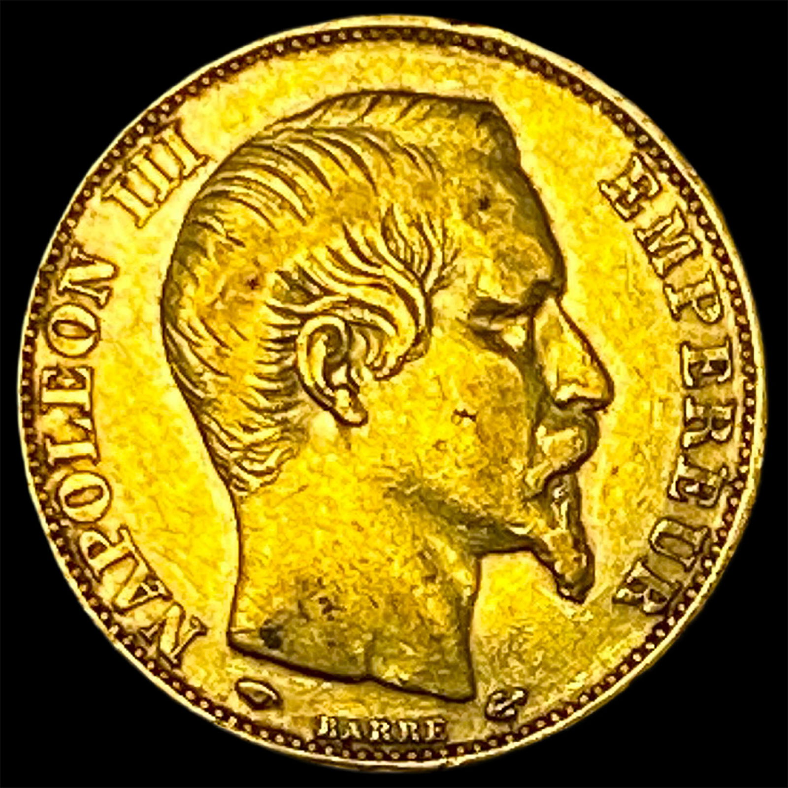 1858-A Gold 20 Francs Napoleon III CLOSELY UNCIRCULATED (1 of 2)