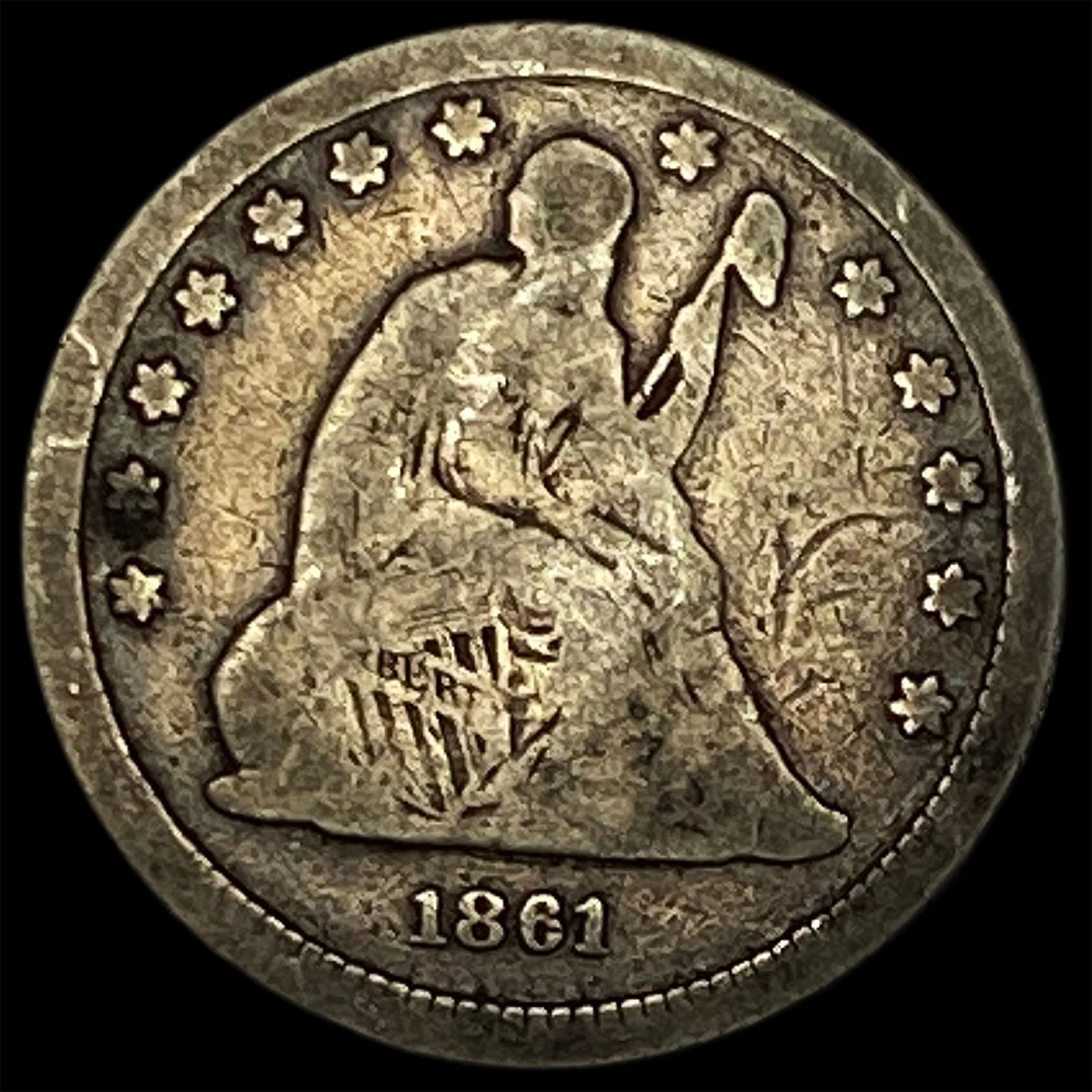 1861 Seated Liberty Quarter NICELY CIRCULATED (1 of 2)