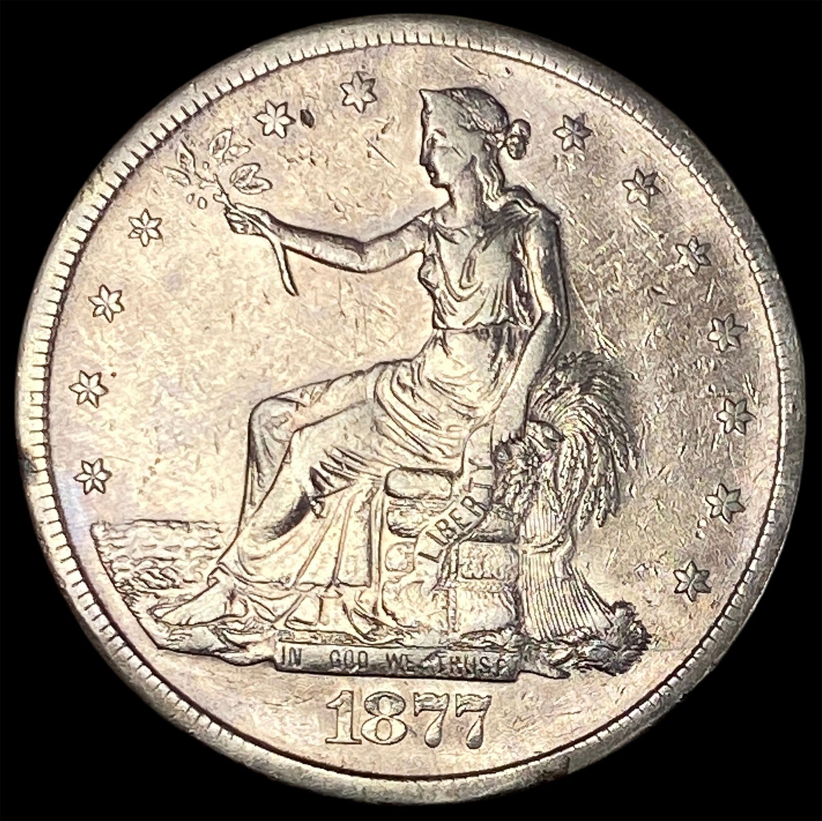 1877-S Silver Trade Dollar NEARLY UNCIRCULATED: 1877-S Silver Trade Dollar NEARLY UNCIRCULATED