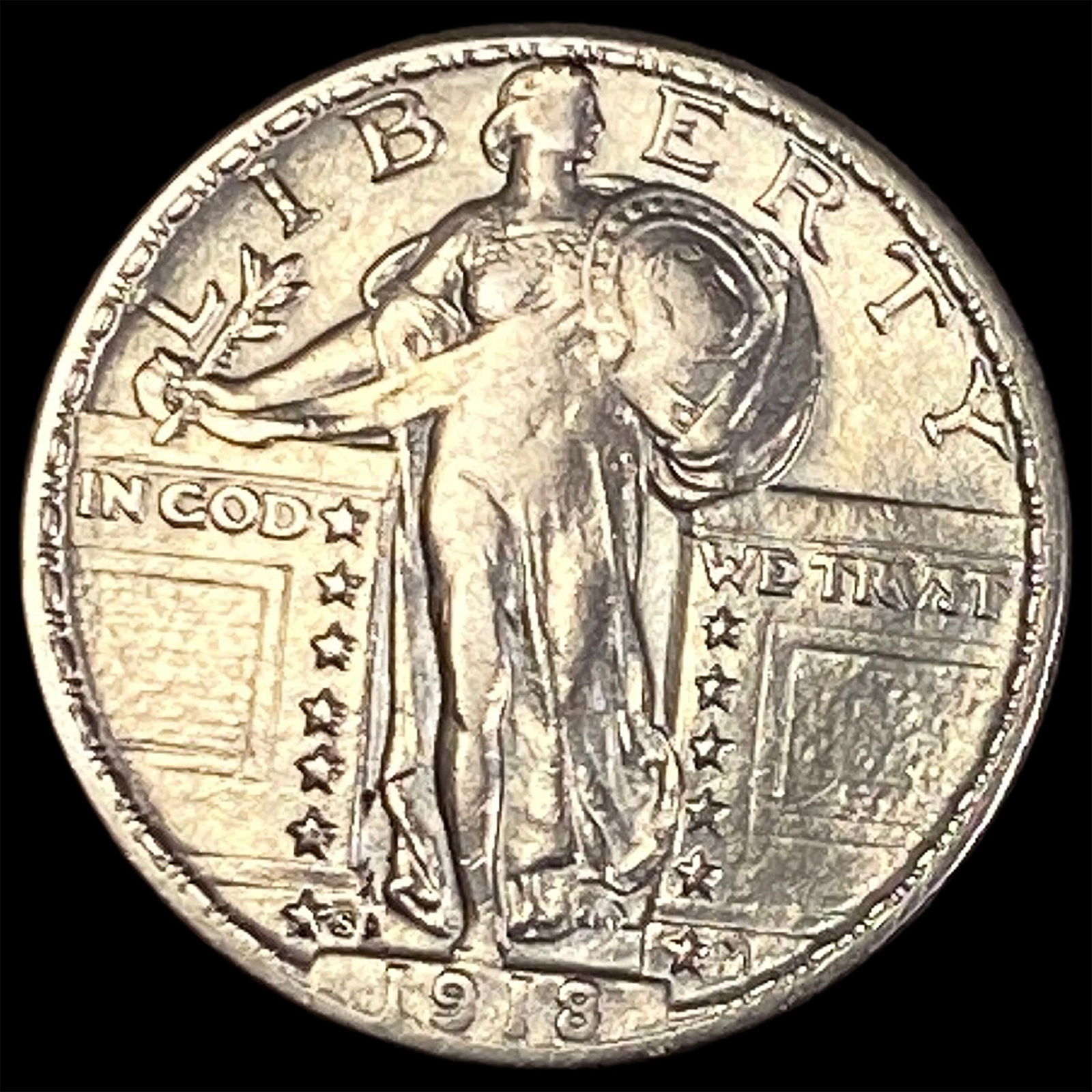 1918-S Silver Standing Liberty Quarter CLOSELY UNCIRCULATED (1 of 2)