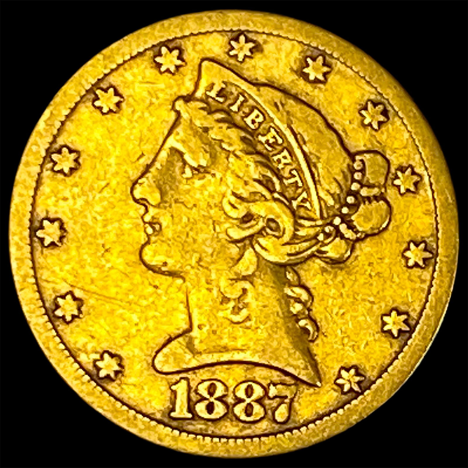 1887 Liberty Head Half Eagle $5 Gold ABOUT UNCIRCULATED (1 of 2)