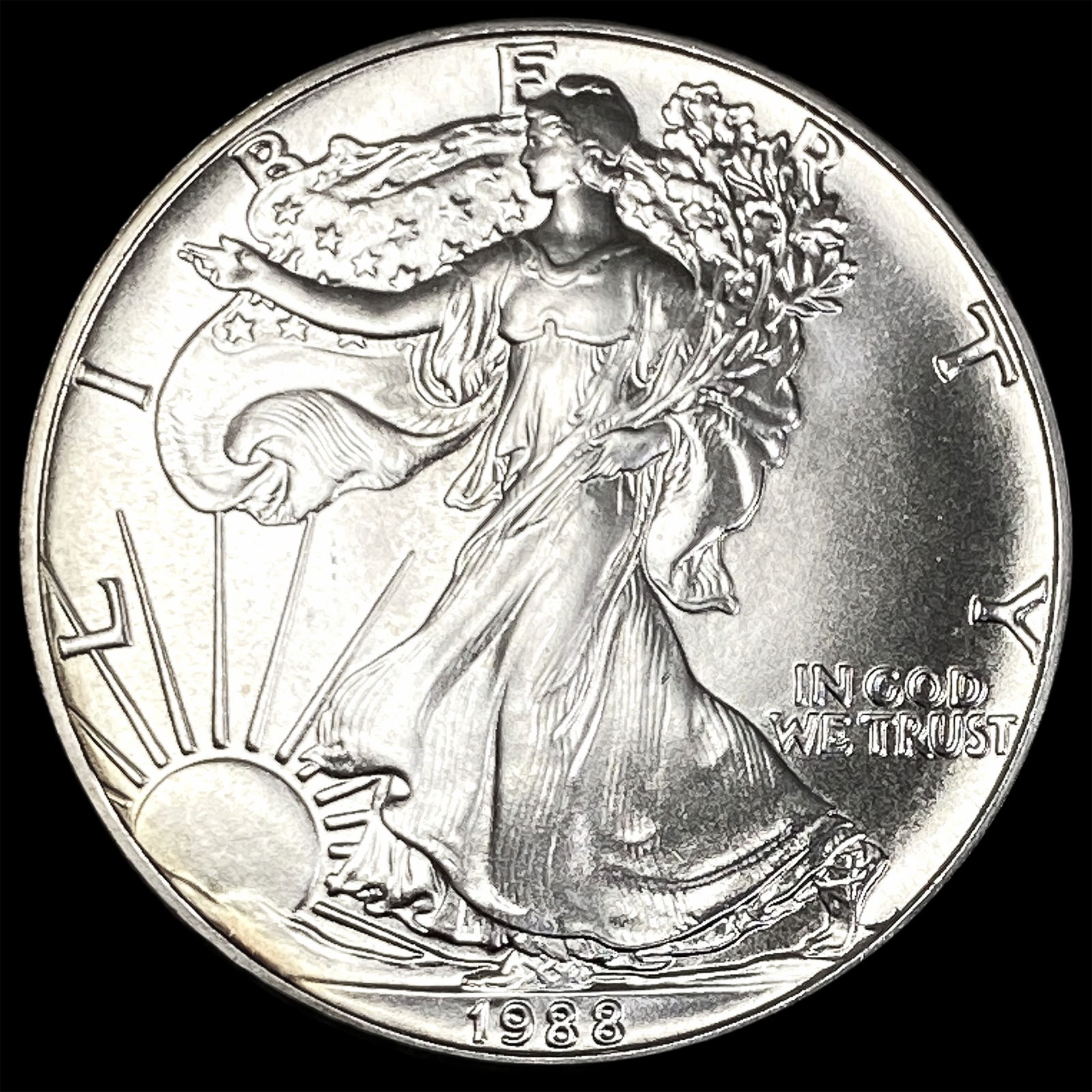 1988 1 oz Silver American Eagle $1 CHOICE BU (1 of 2)