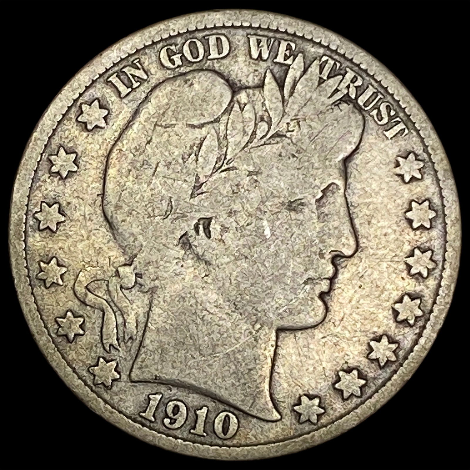 1910-S Silver Barber Half Dollar NICELY CIRCULATED (1 of 2)