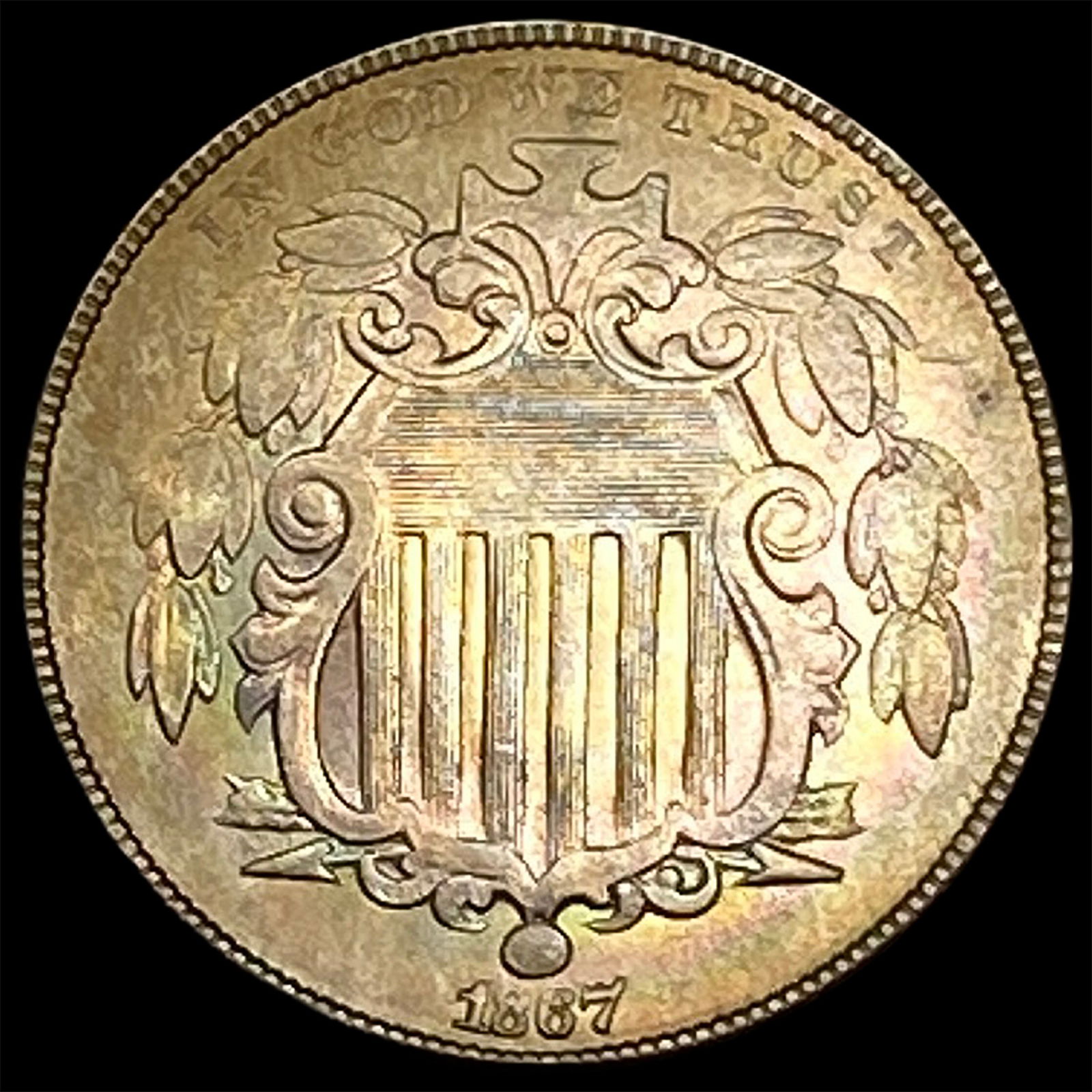 1867 Shield Nickel CLOSELY UNCIRCULATED (1 of 2)
