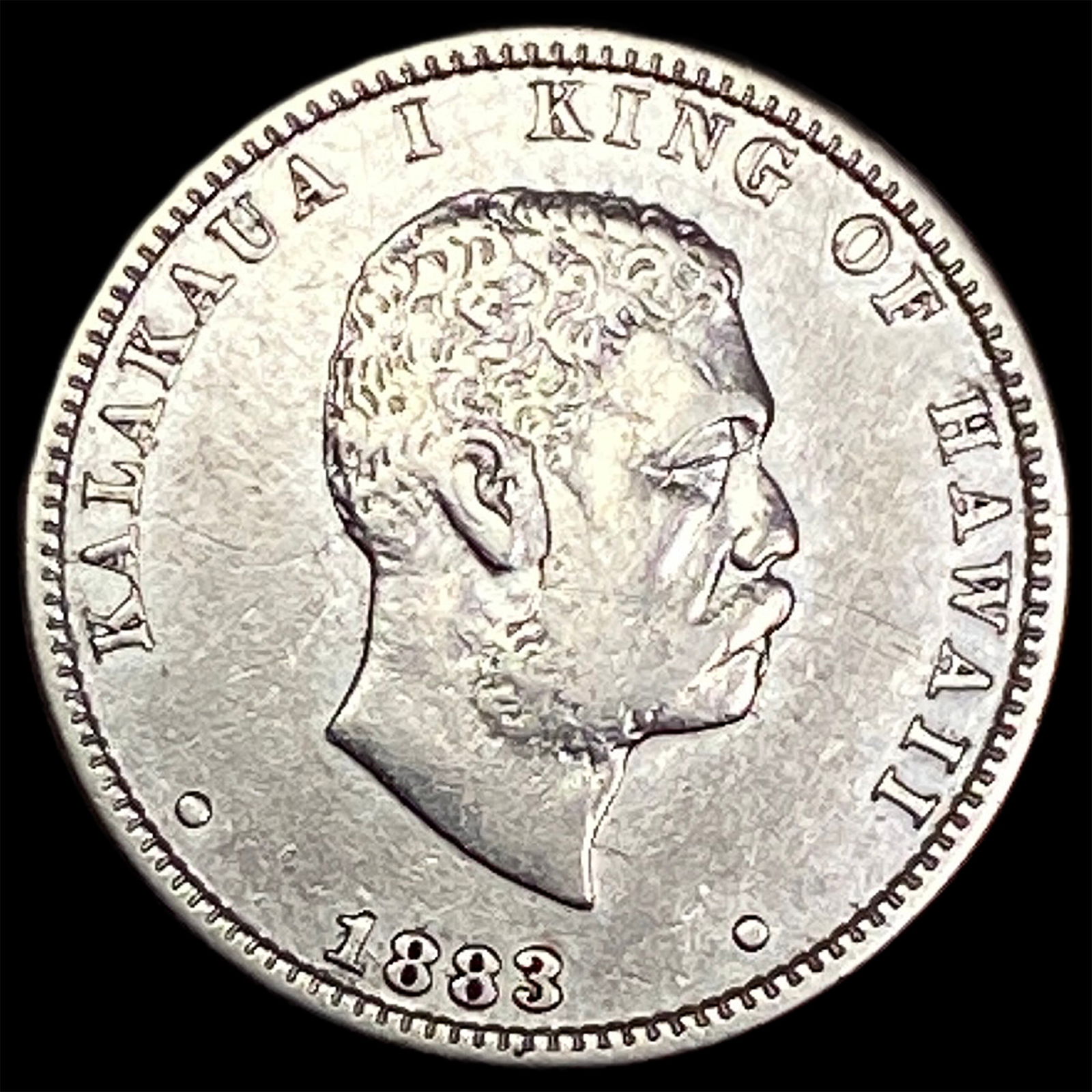 1883 Silver 1/4 Dollar Hawaii NEARLY UNCIRCULATED (1 of 2)