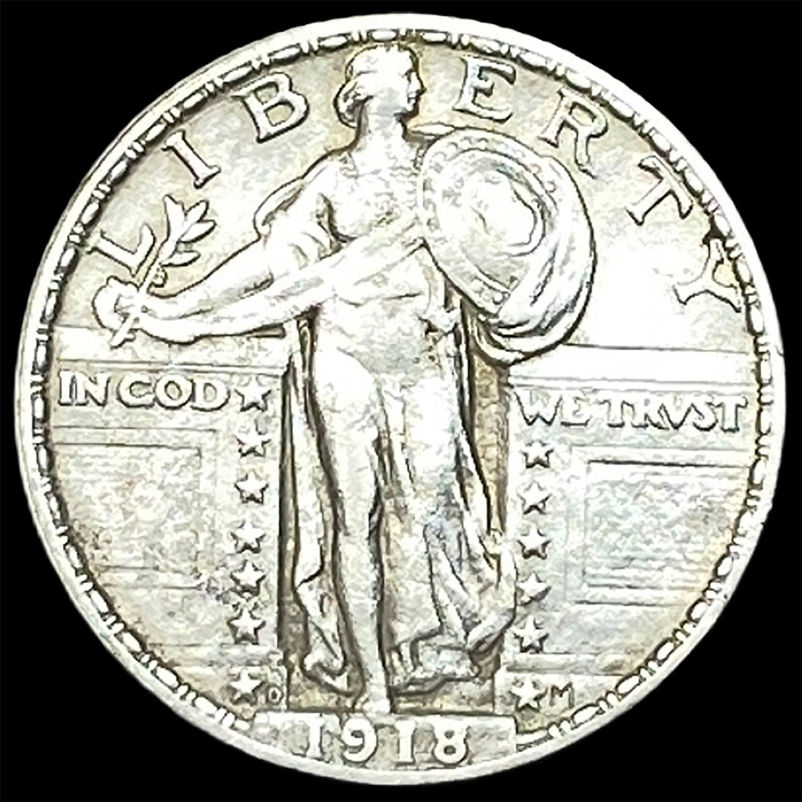 1918-D Silver Standing Liberty Quarter CLOSELY UNCIRCULATED: 1918-D Silver Standing Liberty Quarter CLOSELY UNCIRCULATED