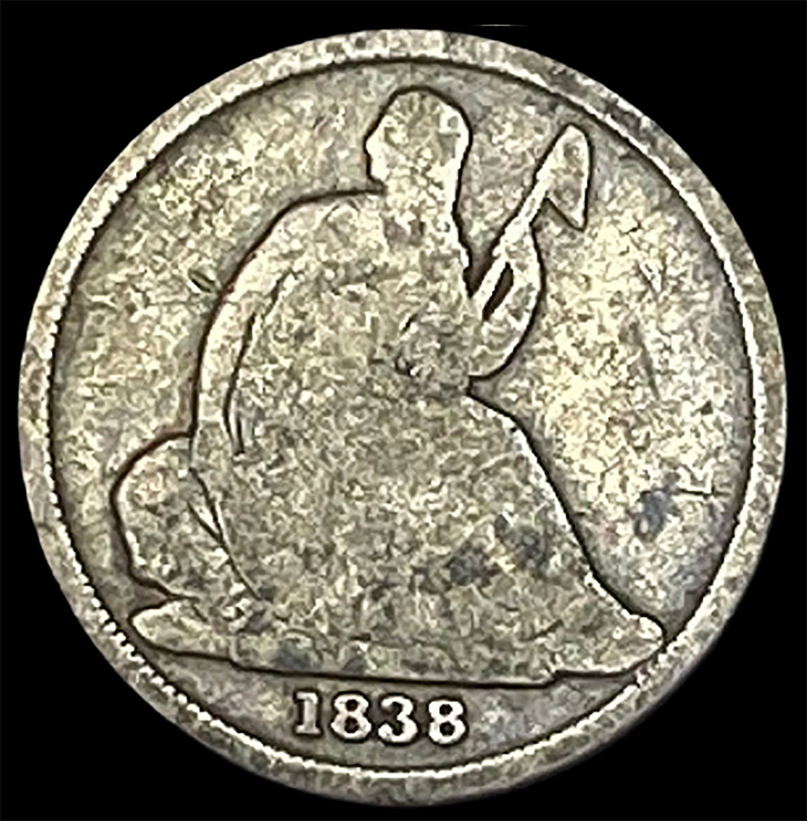 1838-O Silver Seated Liberty Dime NICELY CIRCULATED (1 of 2)