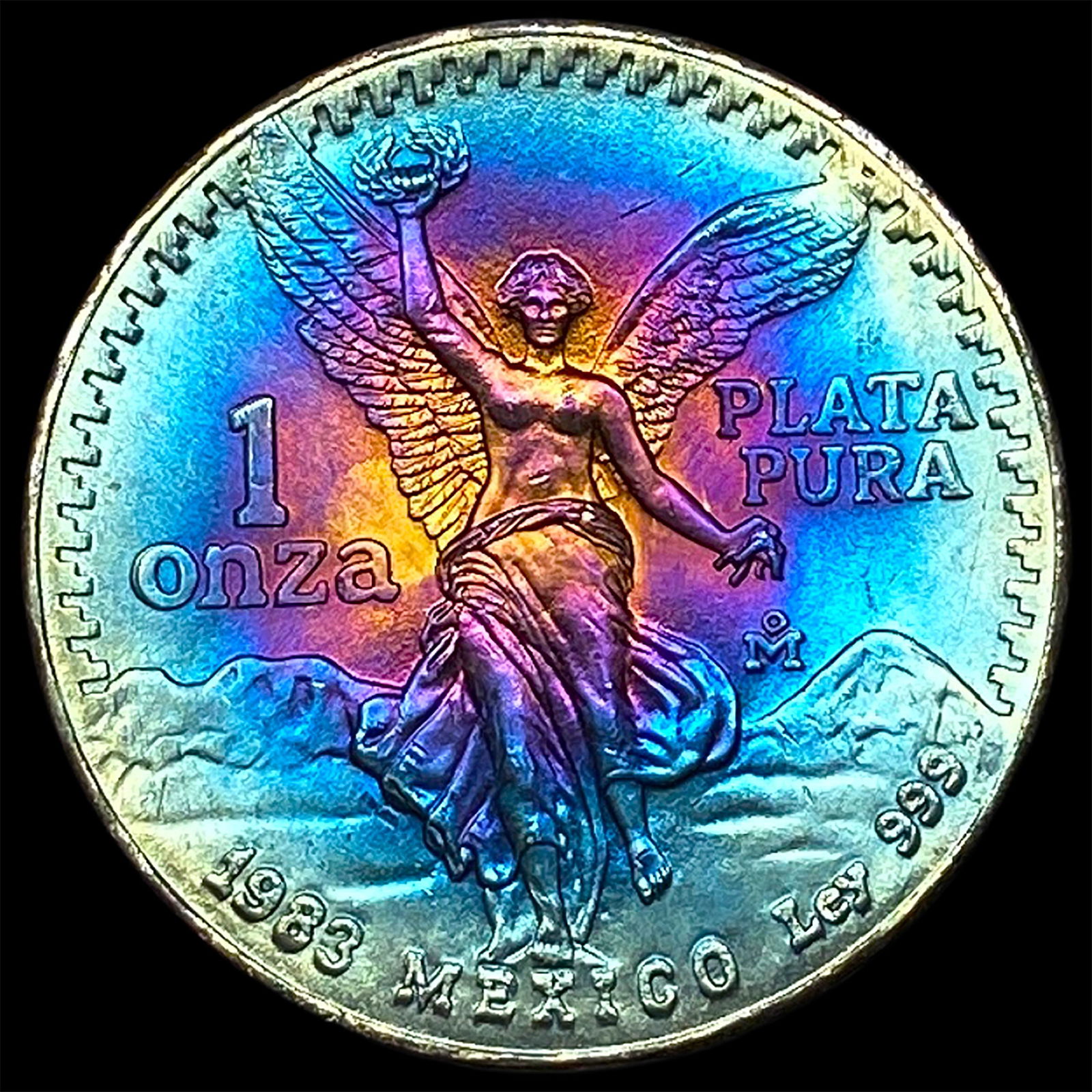 1983 Toned Mexico Silver 1 Onza Libertad GEM BU (1 of 2)
