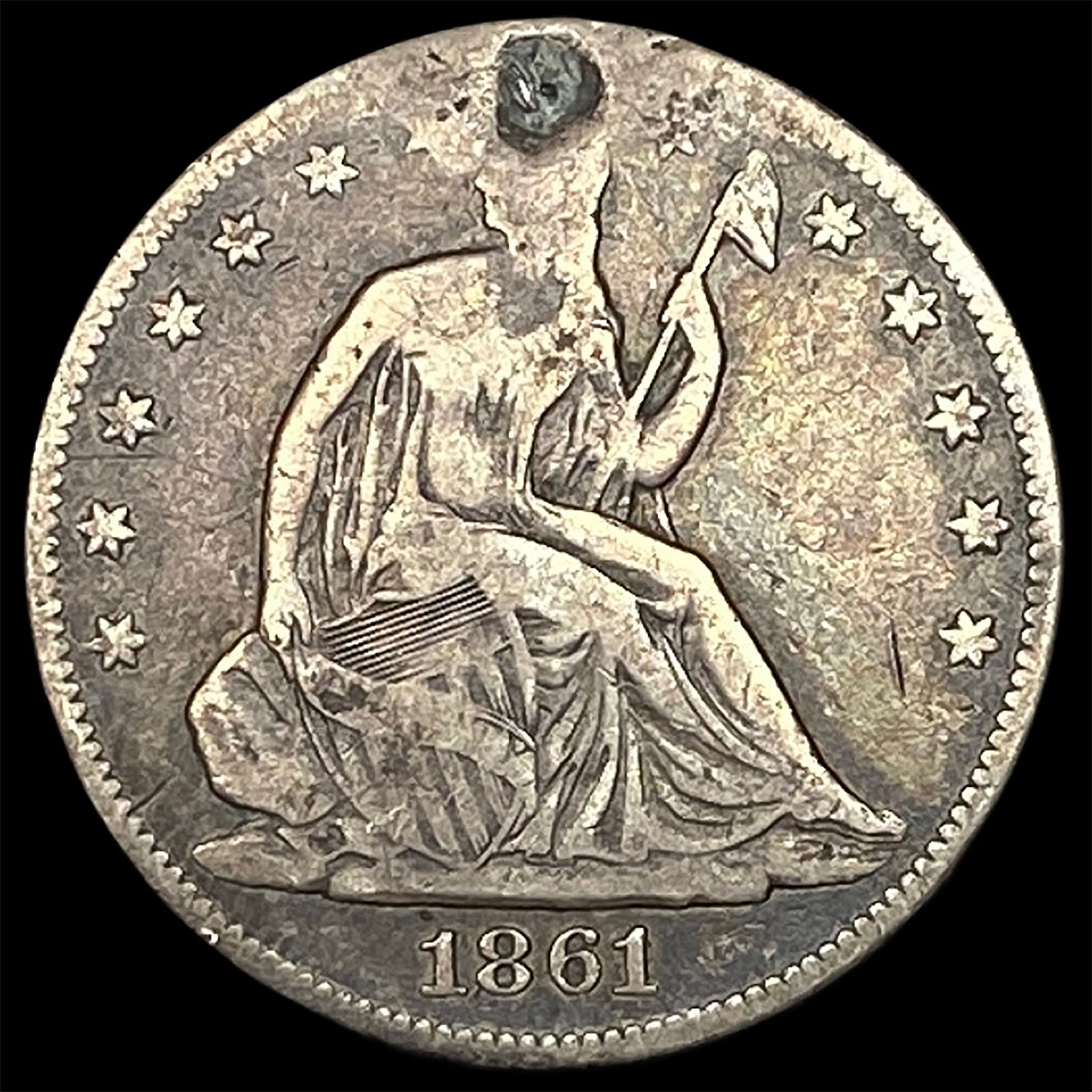 1861 Silver Seated Liberty Half Dollar HIGH GRADE (1 of 2)