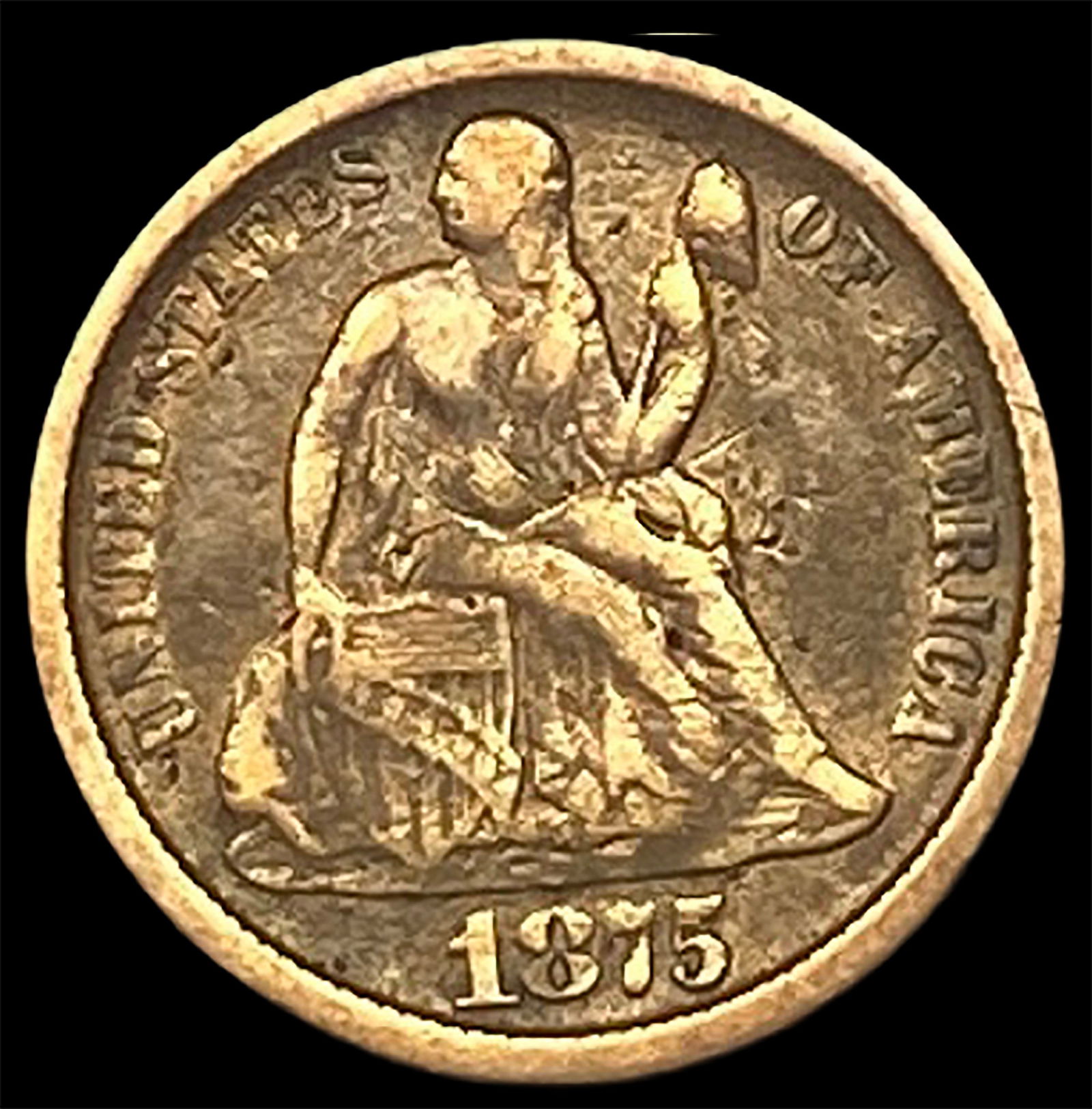 1875-CC Silver Seated Liberty Dime HIGH GRADE (1 of 2)
