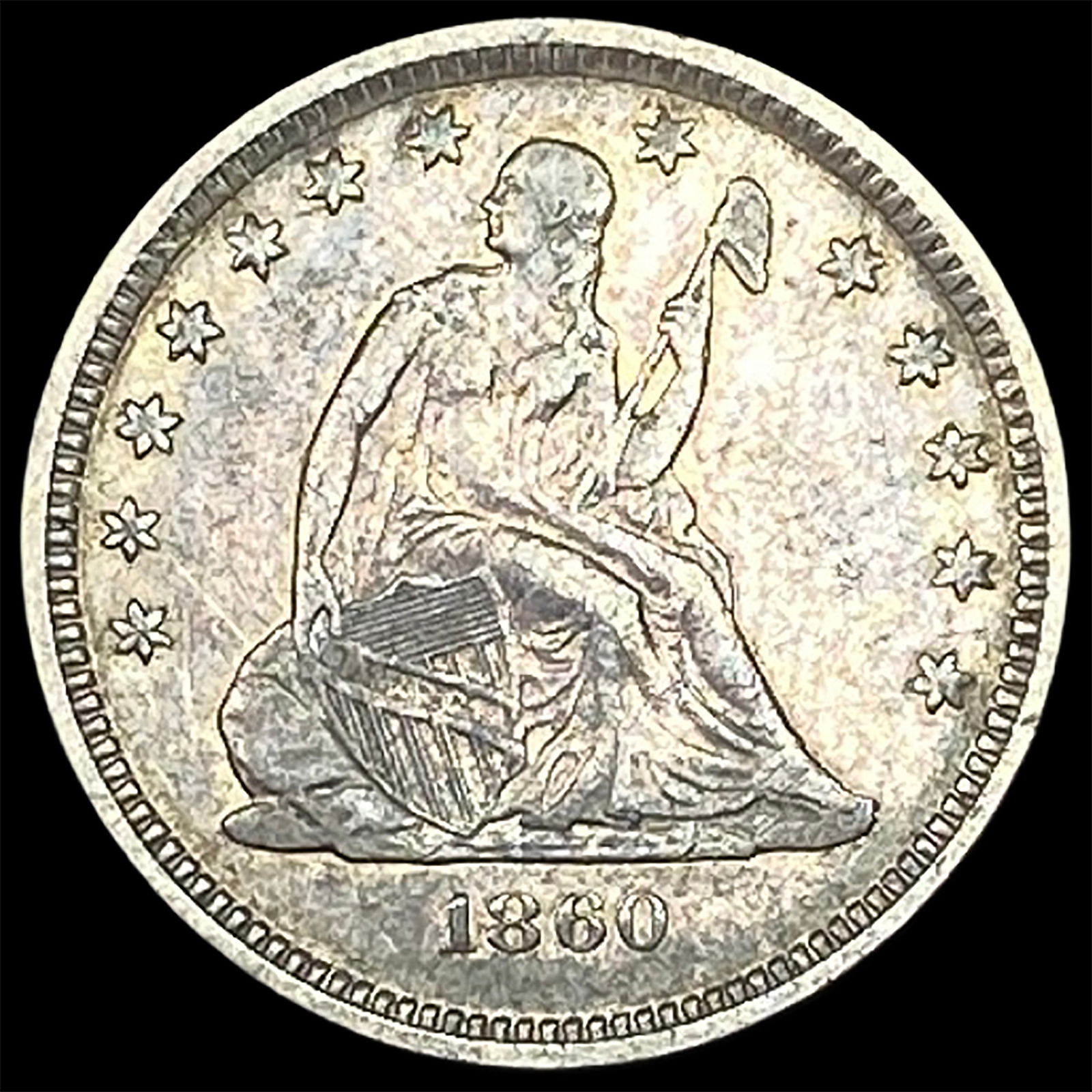 1860-C Silver Quarter Dollar NEARLY UNCIRCULATED (1 of 2)