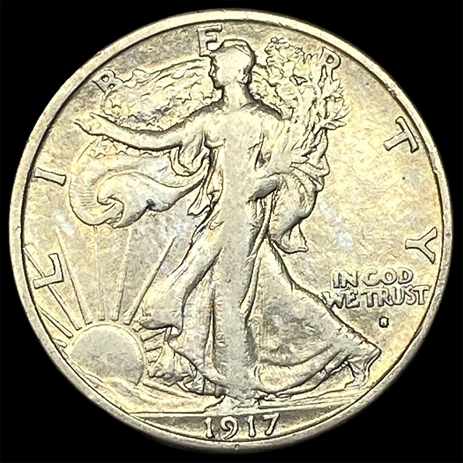 1917-S Walking Liberty Silver Half Dollar LIGHTLY CIRCULATED (1 of 2)