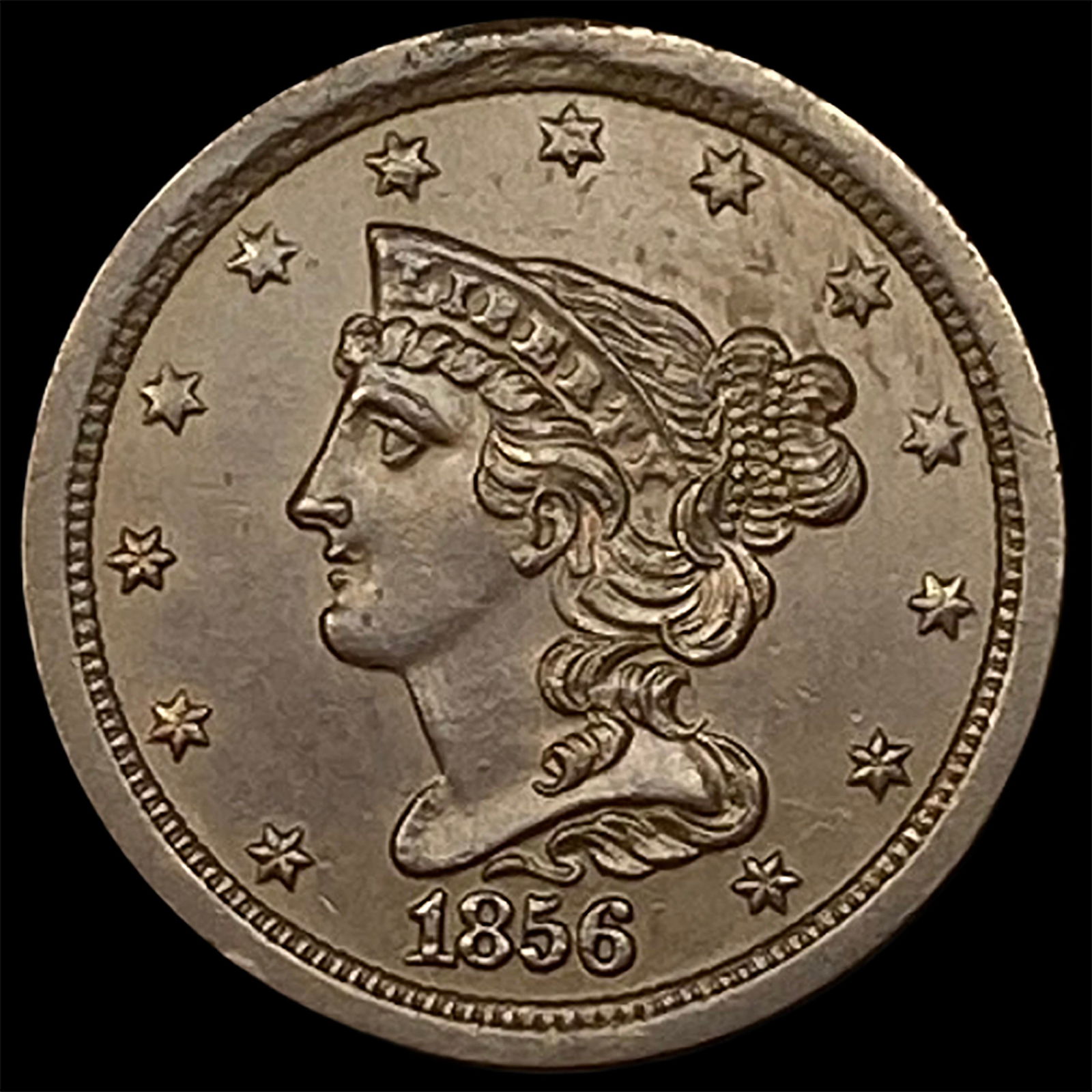 1856 Braided Hair Half Cent UNCIRCULATED (1 of 2)