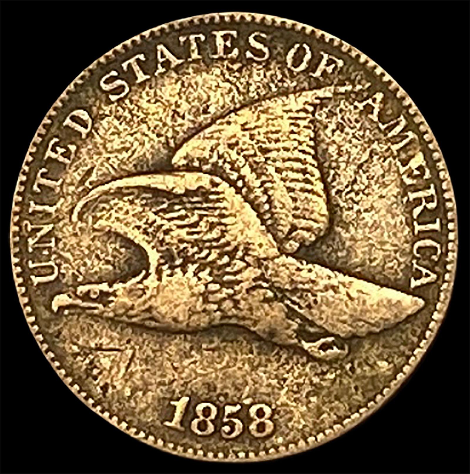 1858 Flying Eagle Cent ABOUT UNCIRCULATED (1 of 2)
