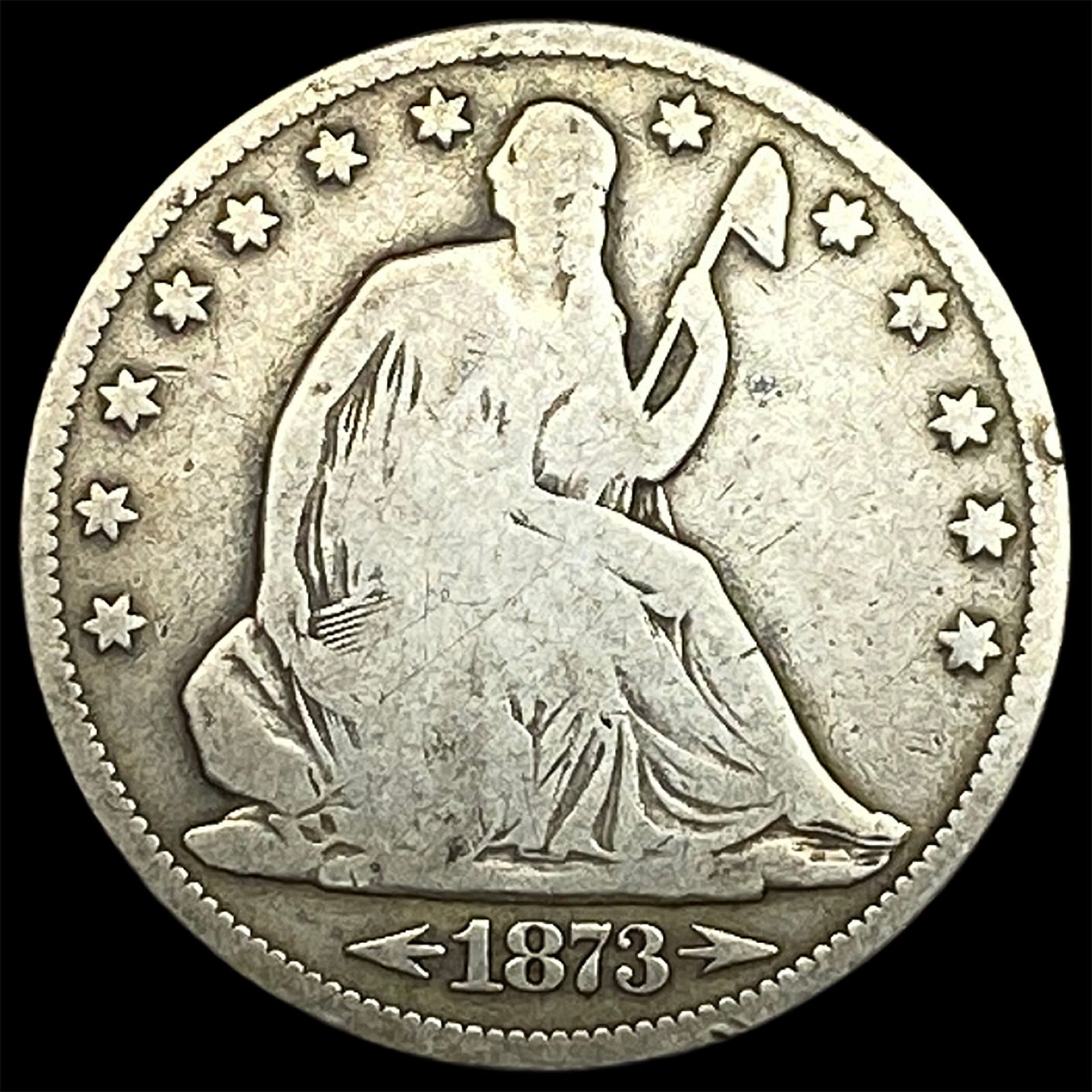 1873-CC Arrows Seated Liberty Half Dollar NICELY CIRCULATED (1 of 2)