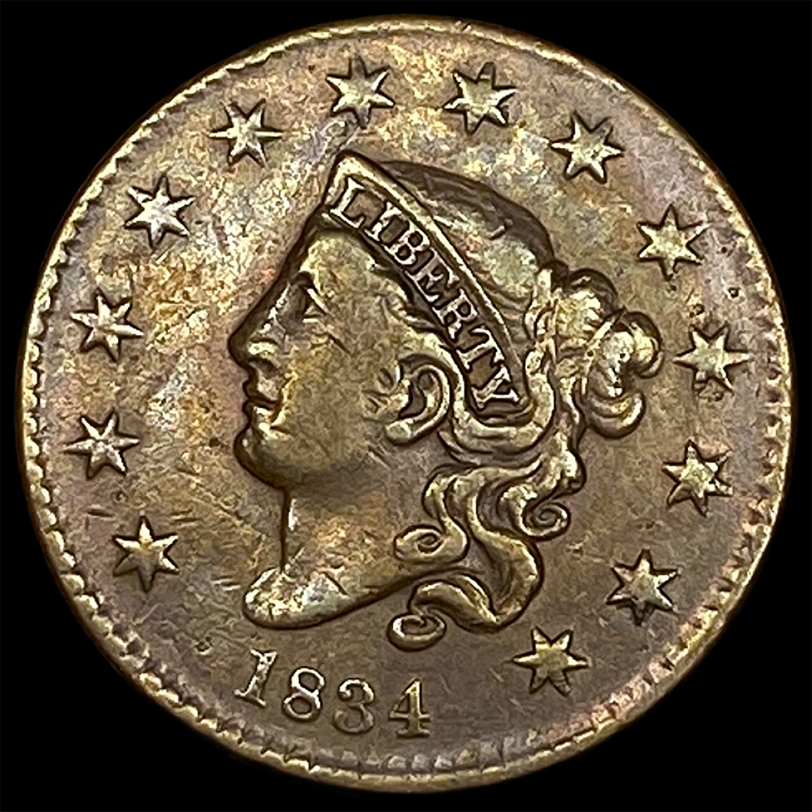 1834 Coronet Head Large Cent NICELY CIRCULATED (1 of 2)