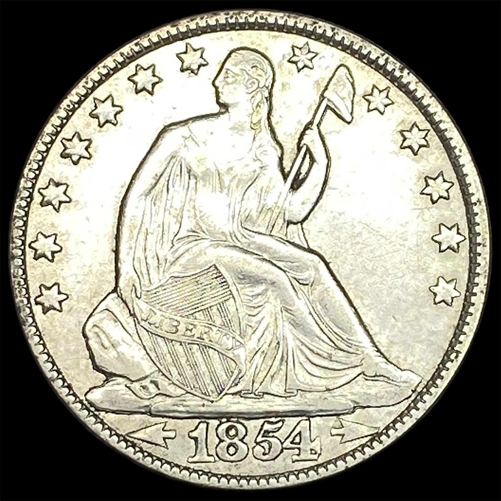 1854-O Silver Half Dollar CLOSELY UNCIRCULATED (1 of 2)