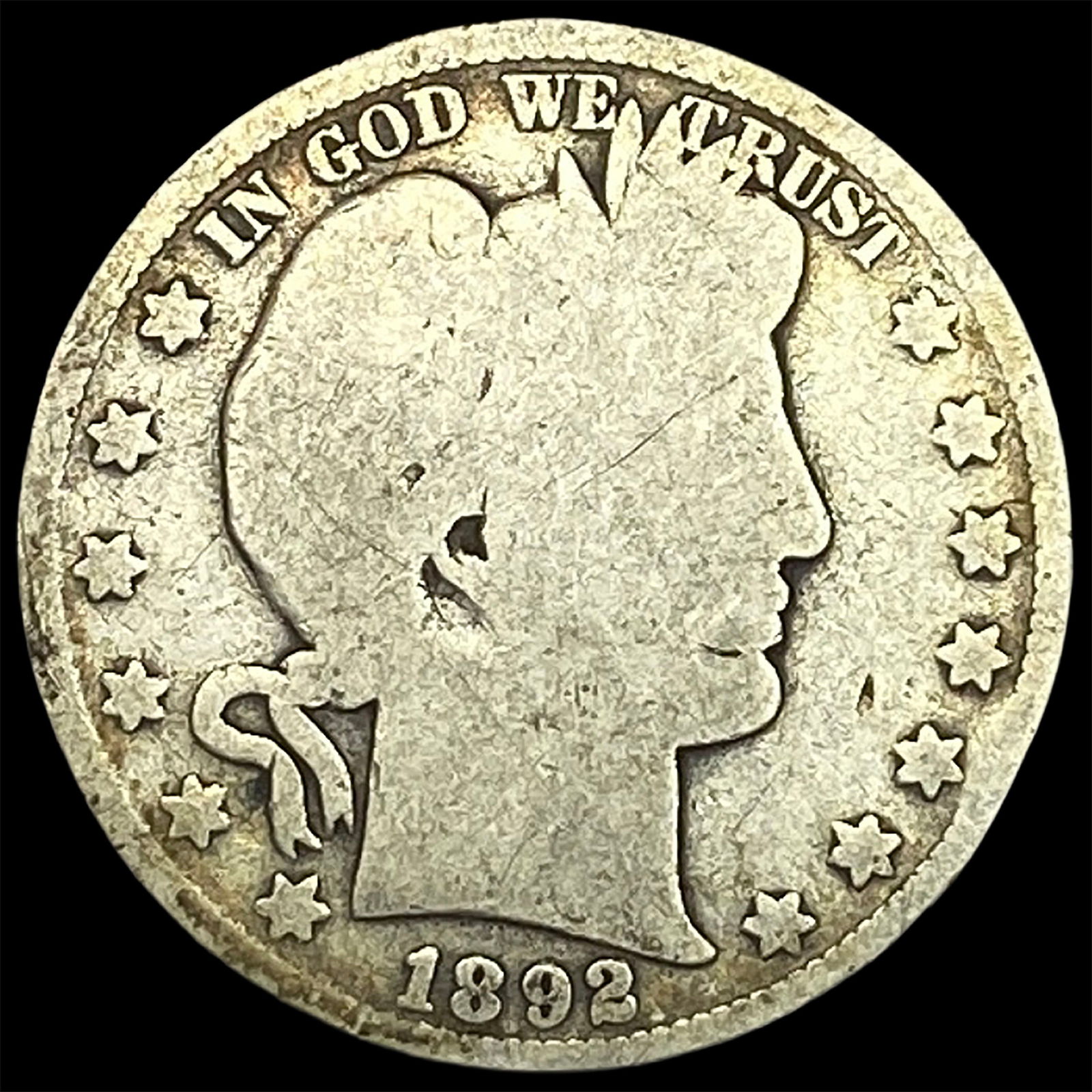 1892 Silver Barber Half Dollar NICELY CIRCULATED (1 of 2)