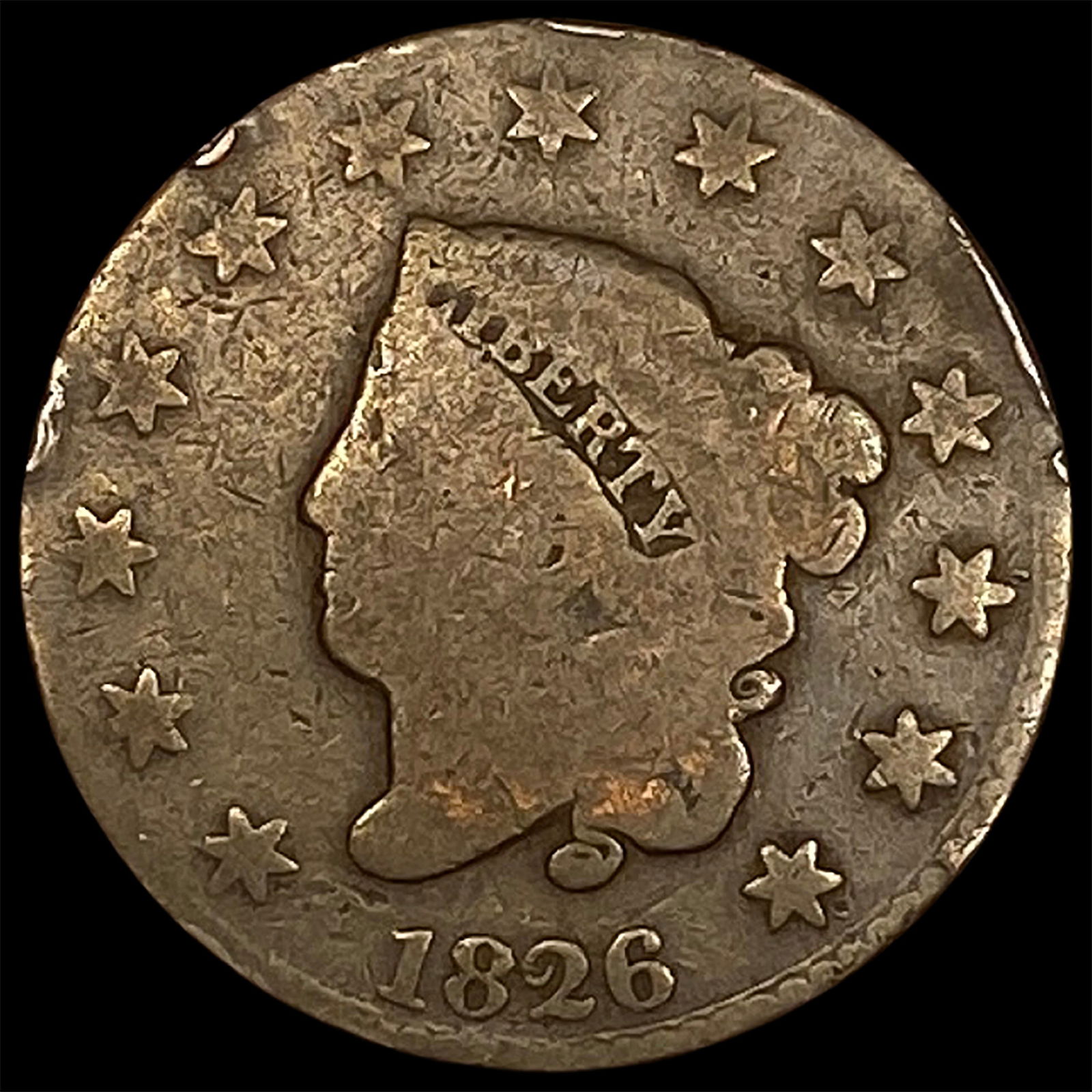 1826 Coronet Head Large Cent NICELY CIRCULATED: 1826 Coronet Head Large Cent NICELY CIRCULATED