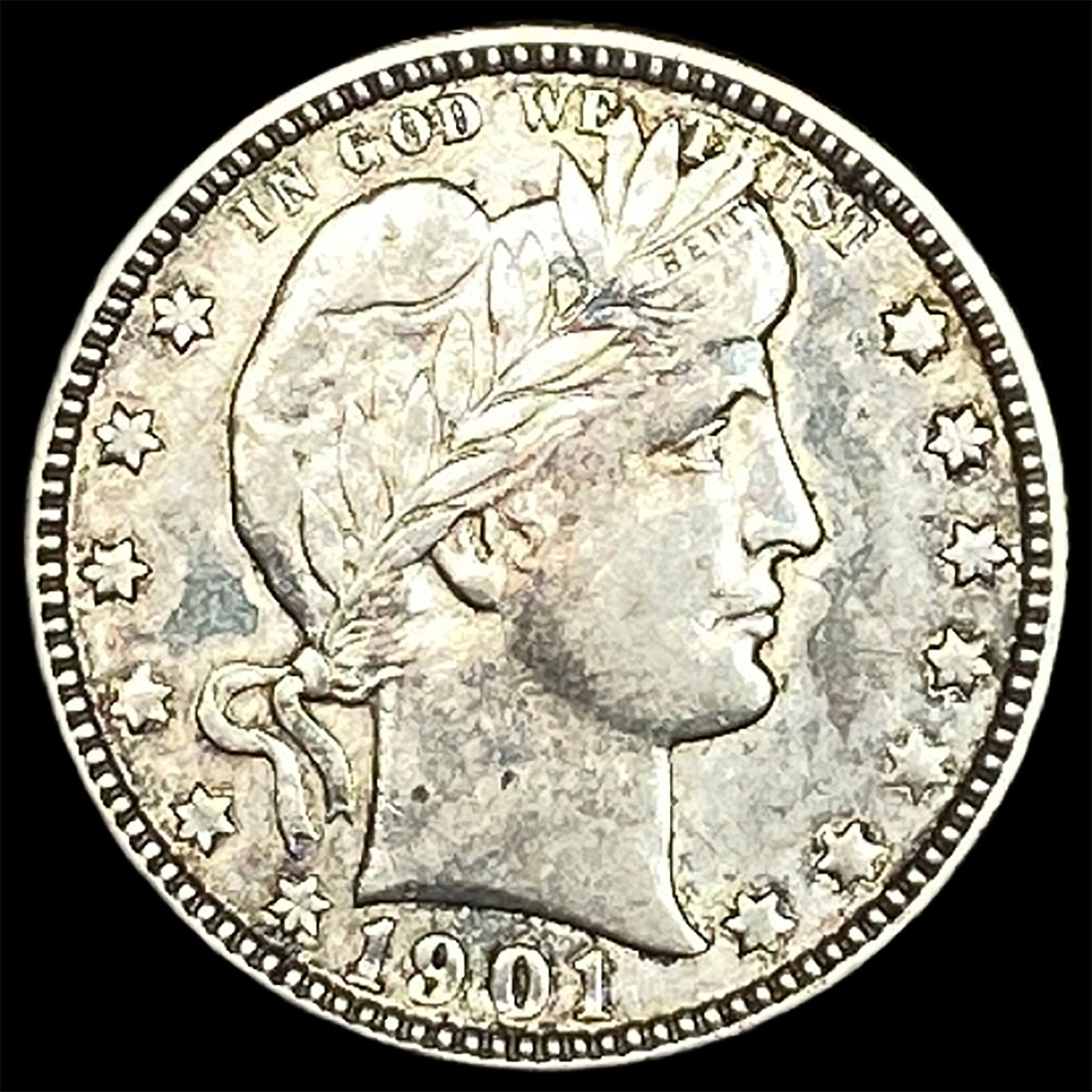 1901 Silver Barber Quarter CLOSELY UNCIRCULATED: 1901 Silver Barber Quarter CLOSELY UNCIRCULATED