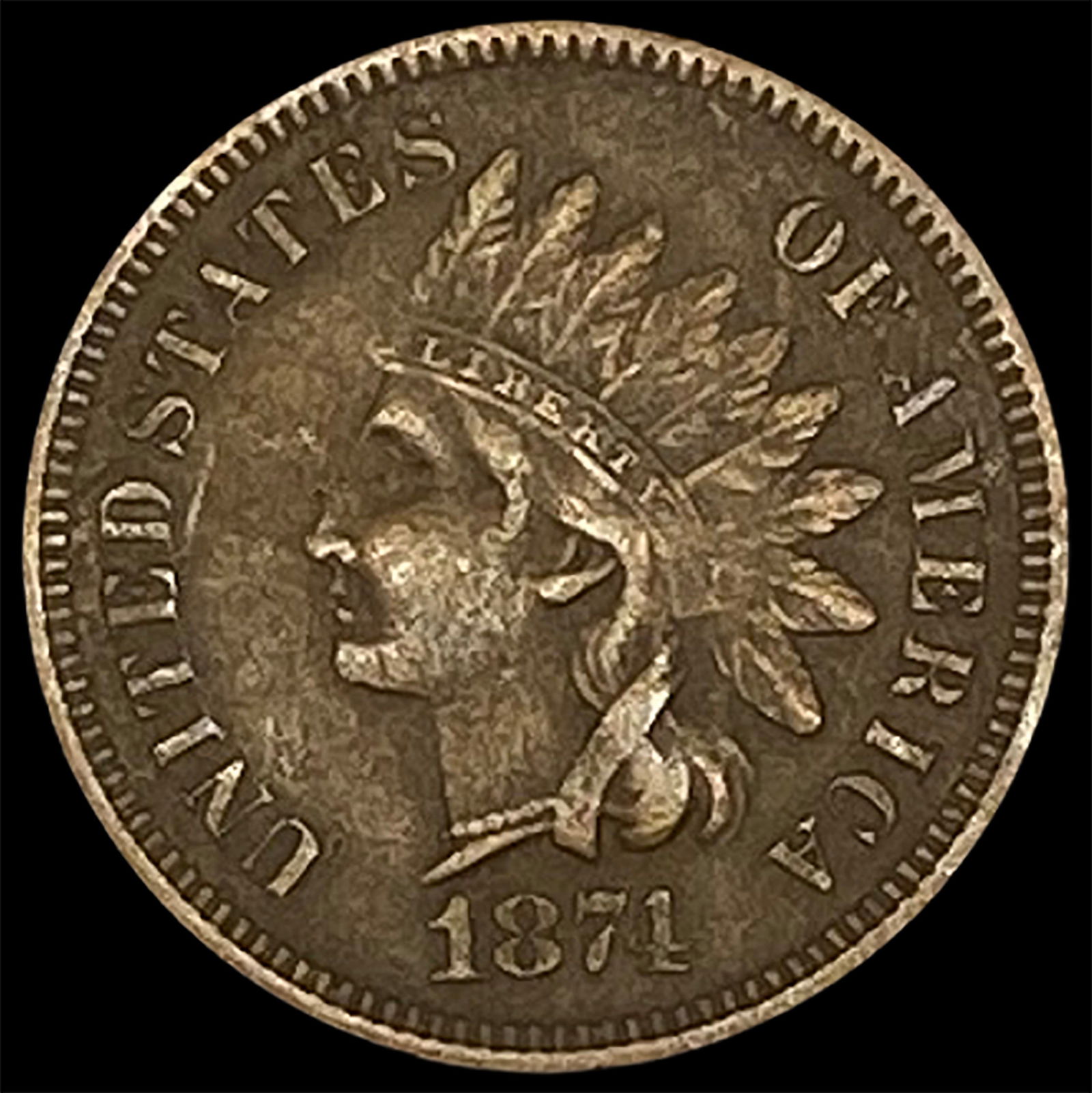 1871 Indian Head Cent NEARLY UNCIRCULATED (1 of 2)