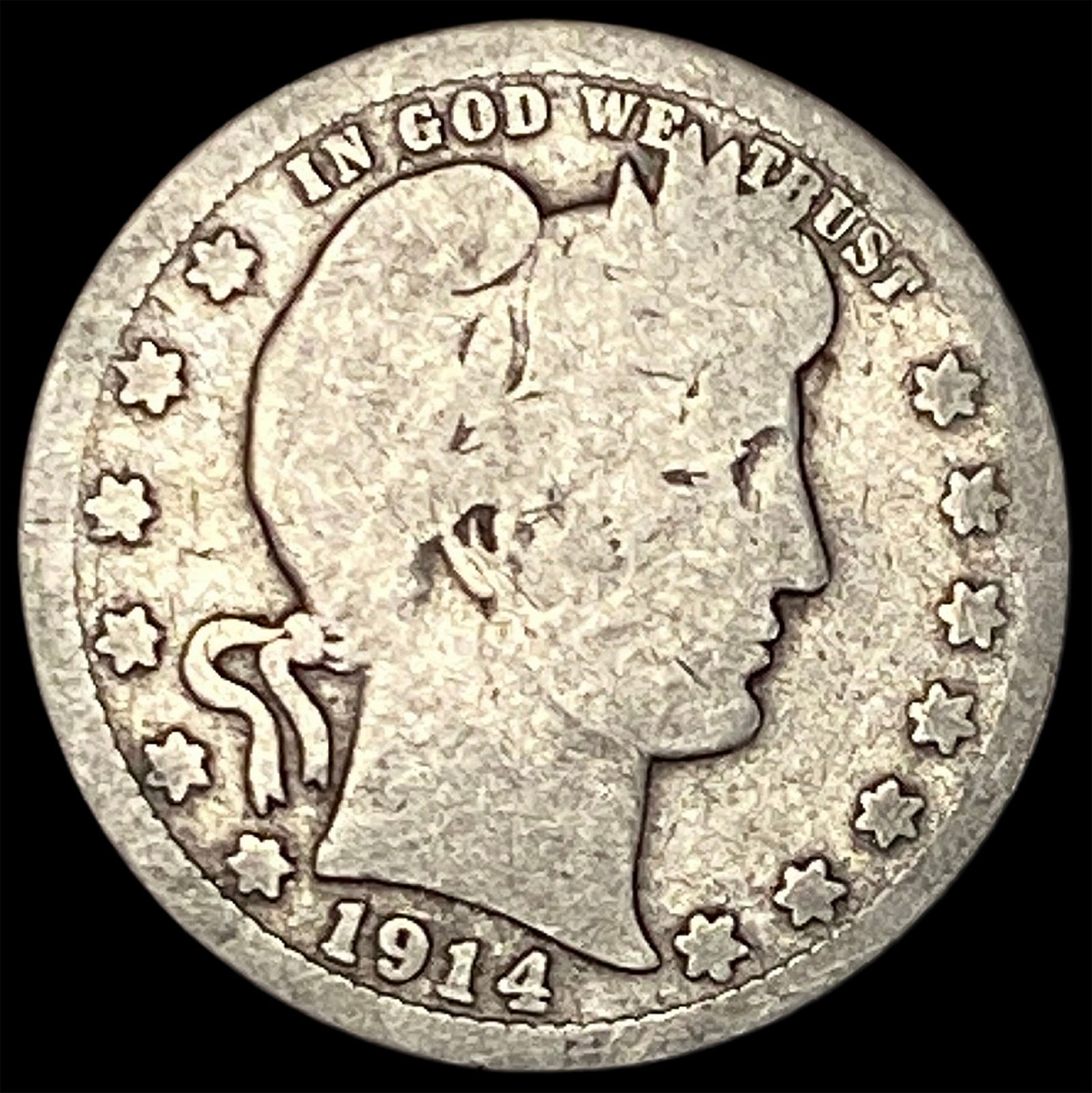 1914 Barber Silver Quarter NICELY CIRCULATED (1 of 2)