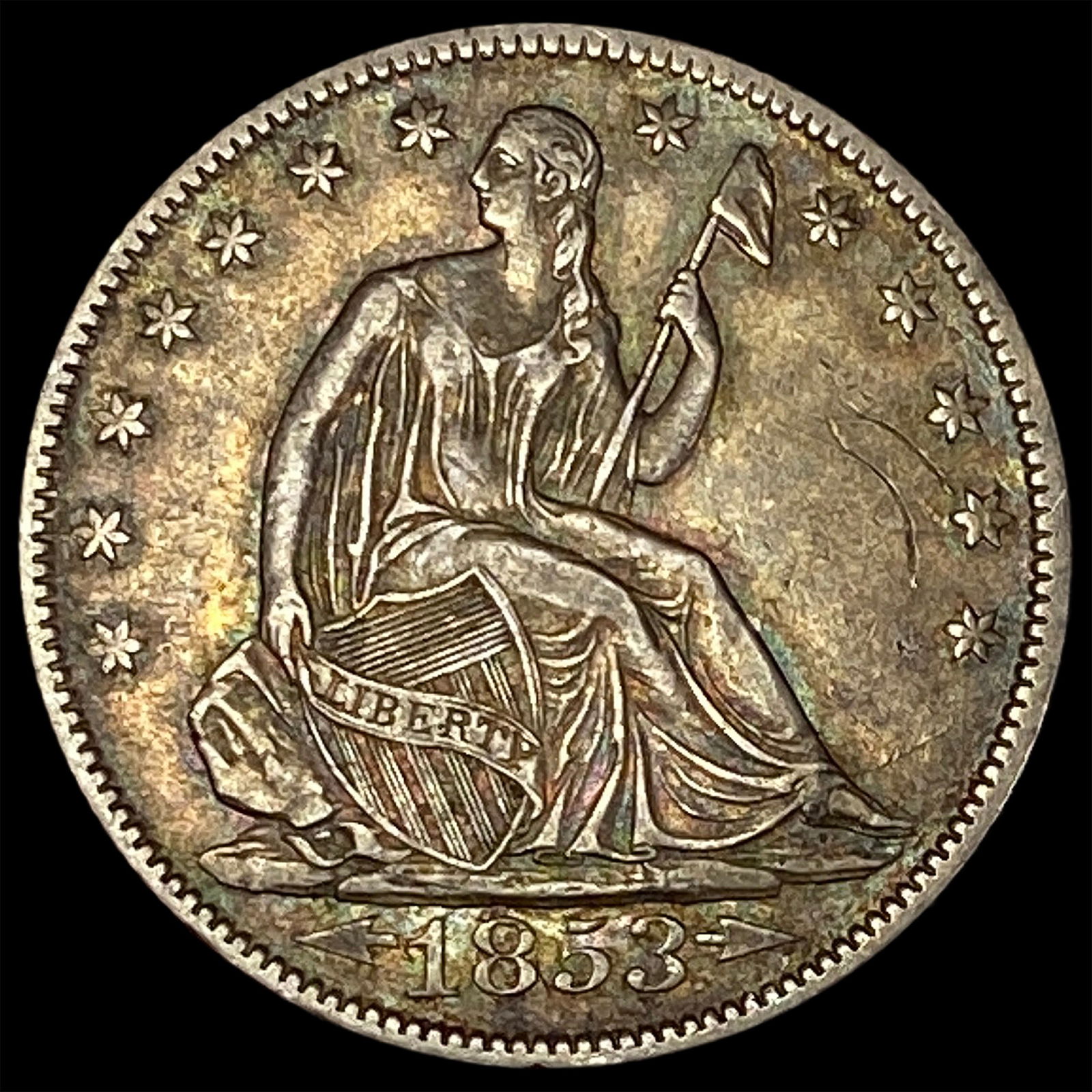 1853-O Arrows/Rays Seated Liberty Half Dollar CLOSELY UNCIRCULATED (1 of 2)