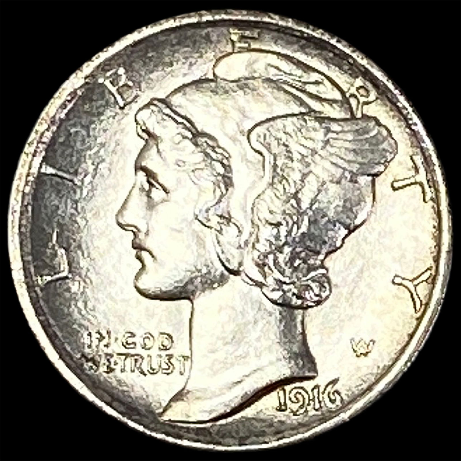1916 Silver Mercury Dime UNCIRCULATED (1 of 2)