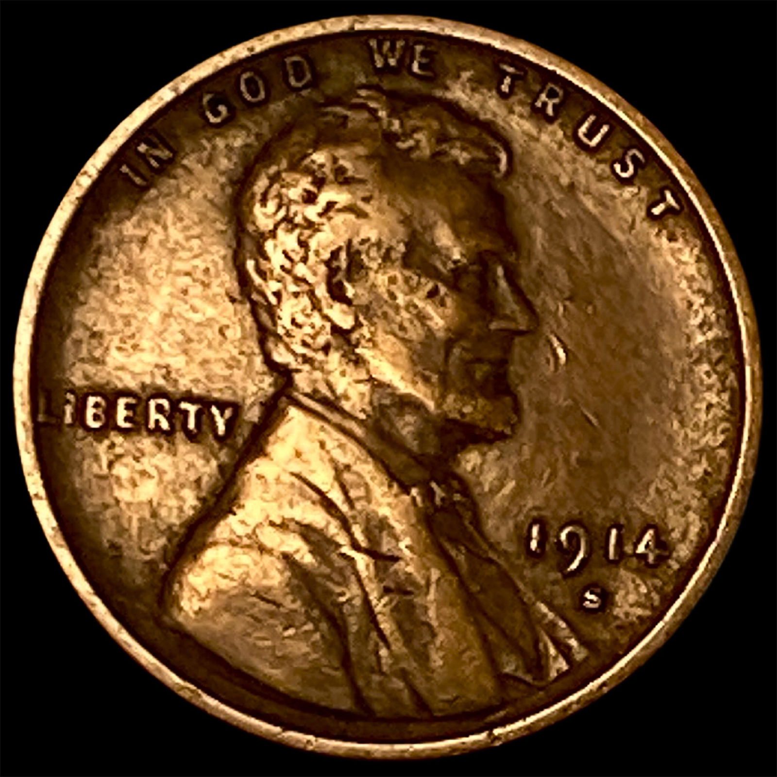 1914-S Lincoln Wheat Cent ABOUT UNCIRCULATED (1 of 2)