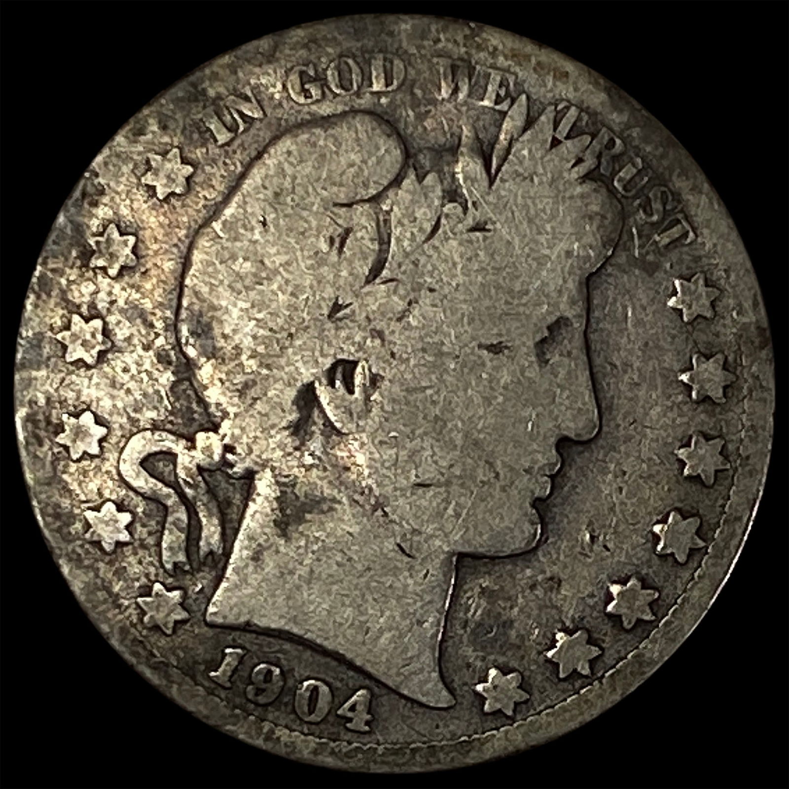 1904-S Silver Barber Half Dollar NICELY CIRCULATED (1 of 2)