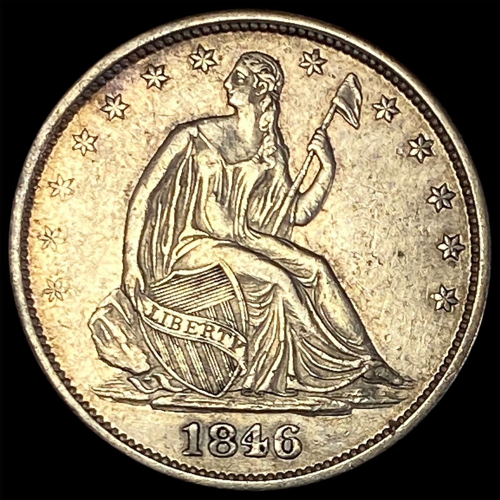 1846-O Silver Seated Liberty Half Dollar CLOSELY UNCIRCULATED (1 of 2)