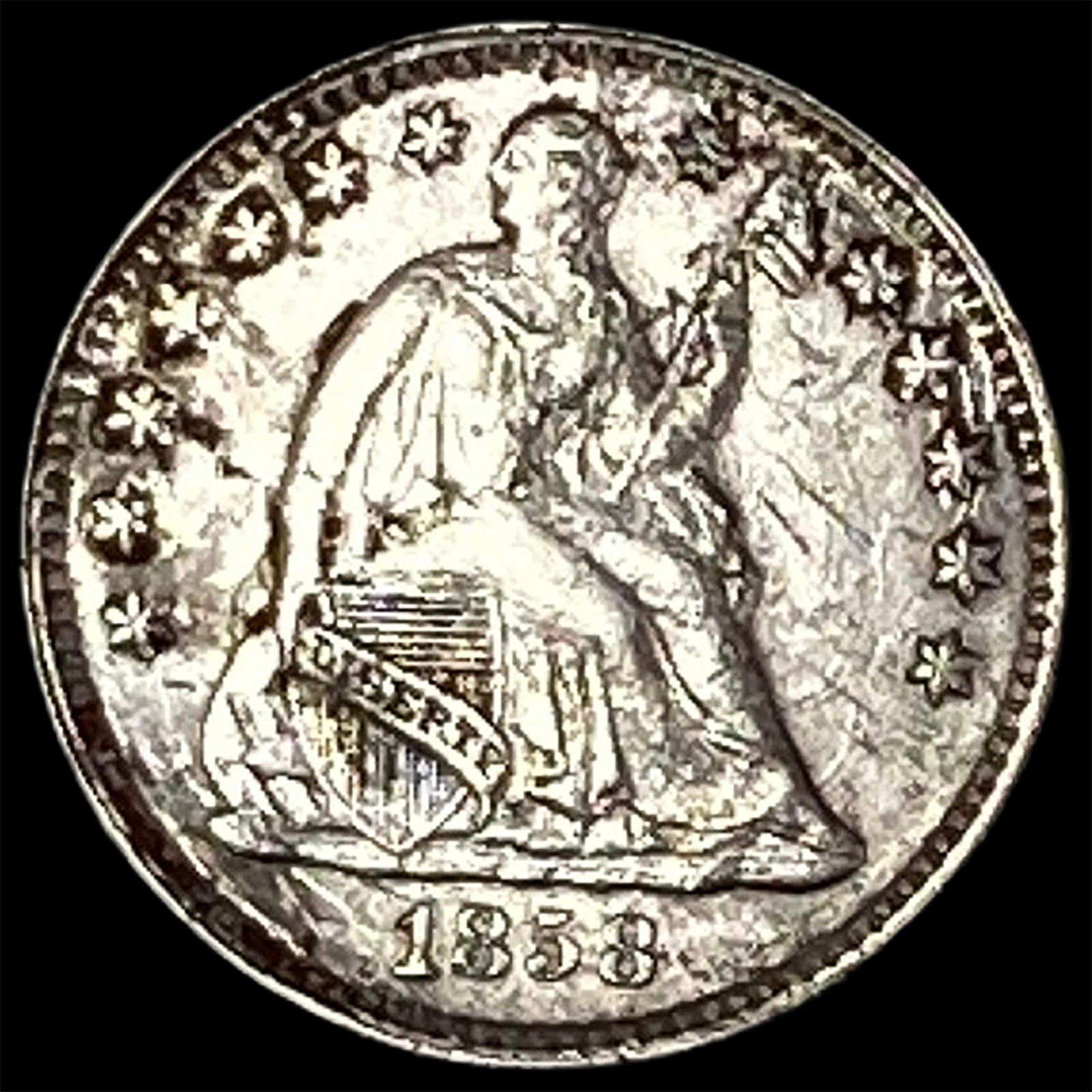 1858 Seated Liberty Half Dime HIGH GRADE (1 of 2)