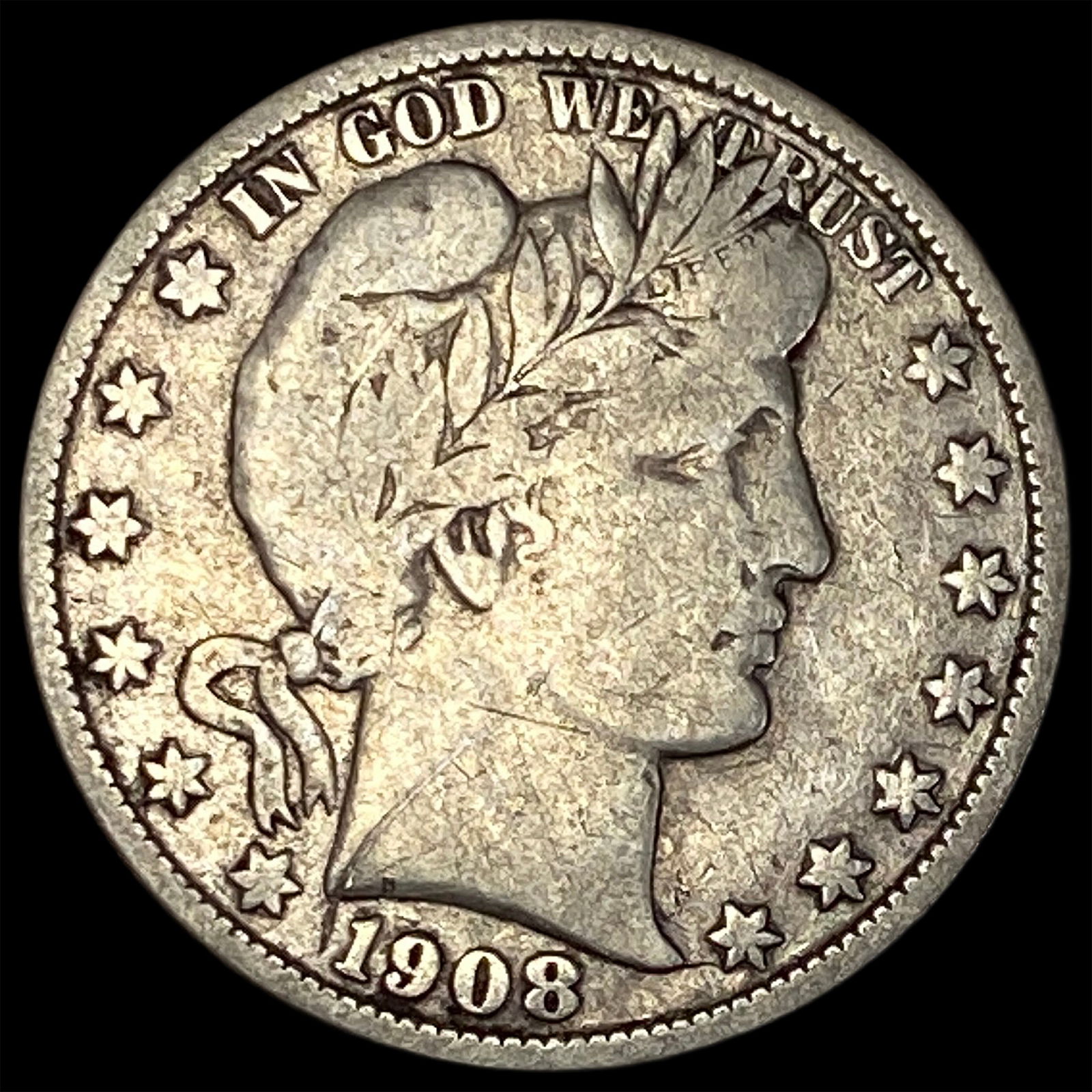 1908-O Silver Barber Half Dollar NICELY CIRCULATED (1 of 2)