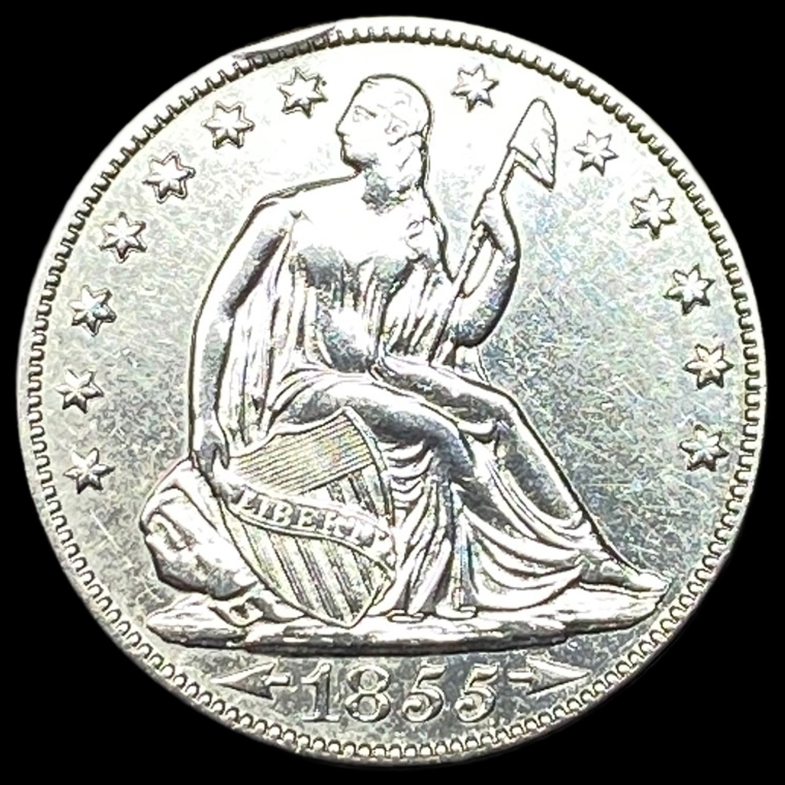 1855-O Arrows Seated Liberty Silver Half Dollar HIGH GRADE (1 of 2)