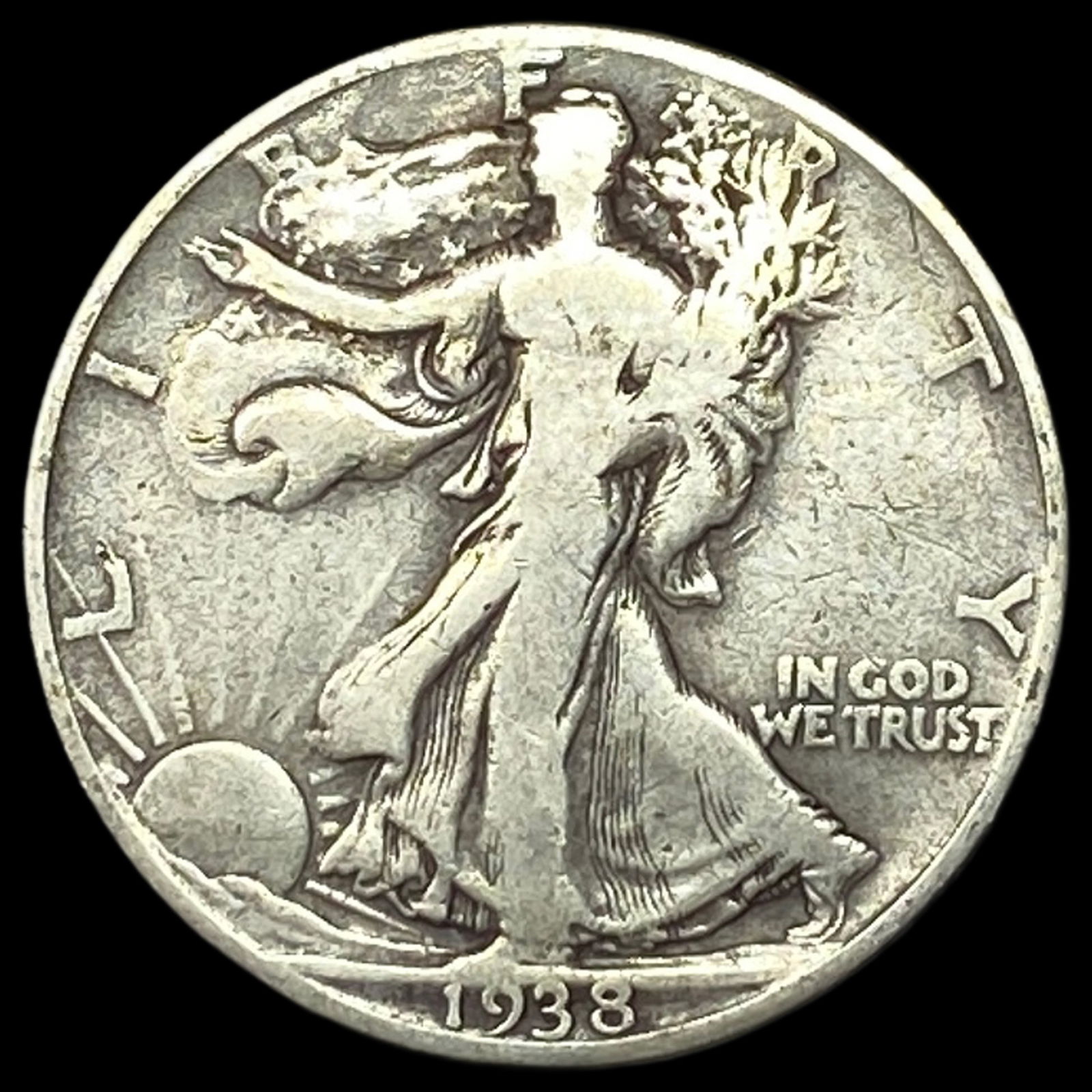 1938-D Silver Walking Liberty Half Dollar NICELY CIRCULATED (1 of 2)
