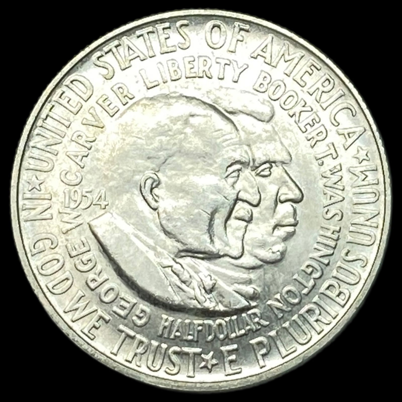 1954-D Silver Washington/Carver Half Dollar NEARLY UNCIRCULATED (1 of 2)