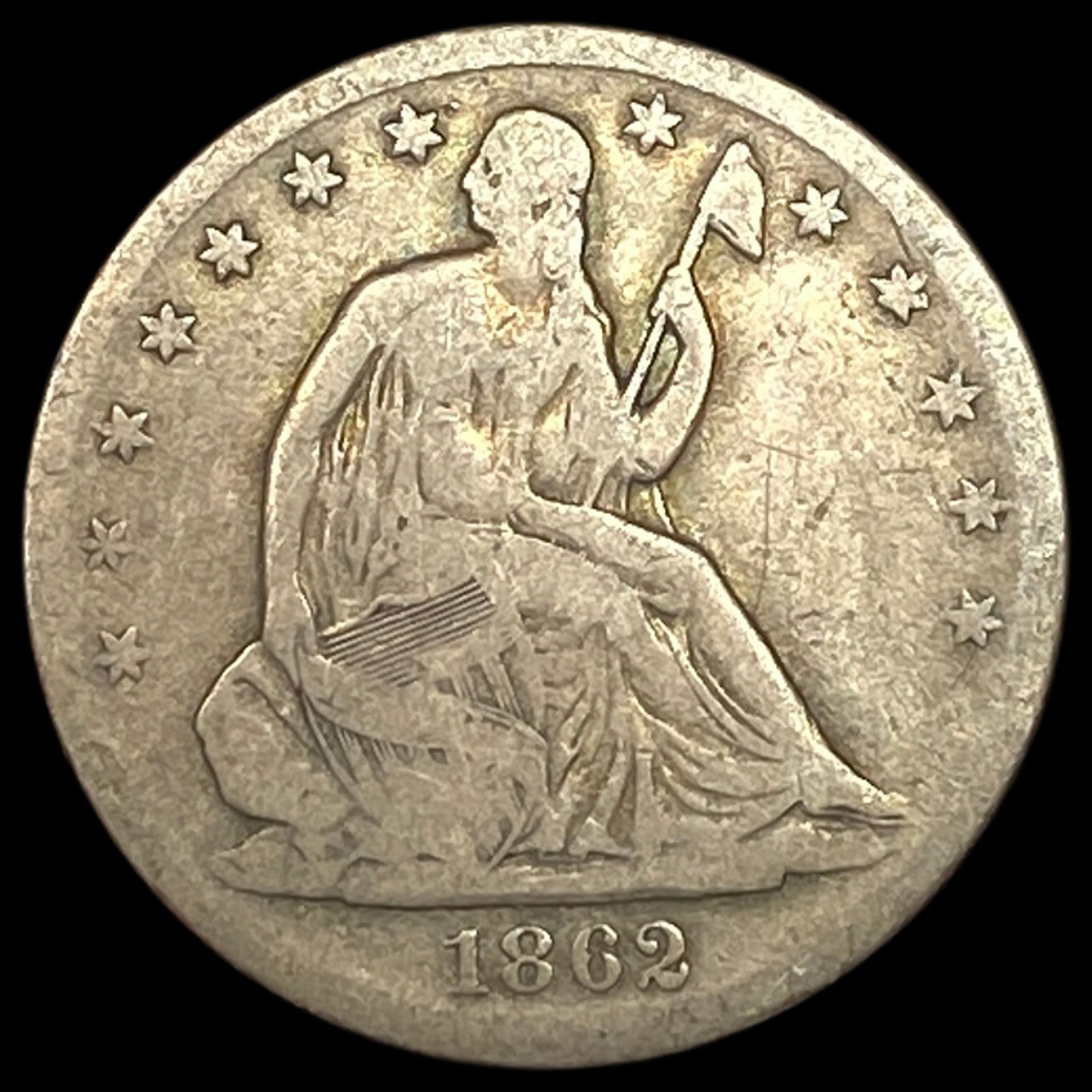 1862-S Silver Seated Liberty Half Dollar NICELY CIRCULATED (1 of 2)