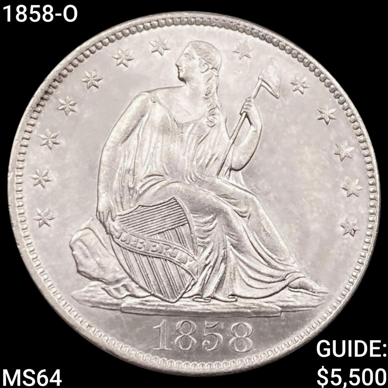 1858-O Seated Liberty Half Dollar CHOICE BU (1 of 2)