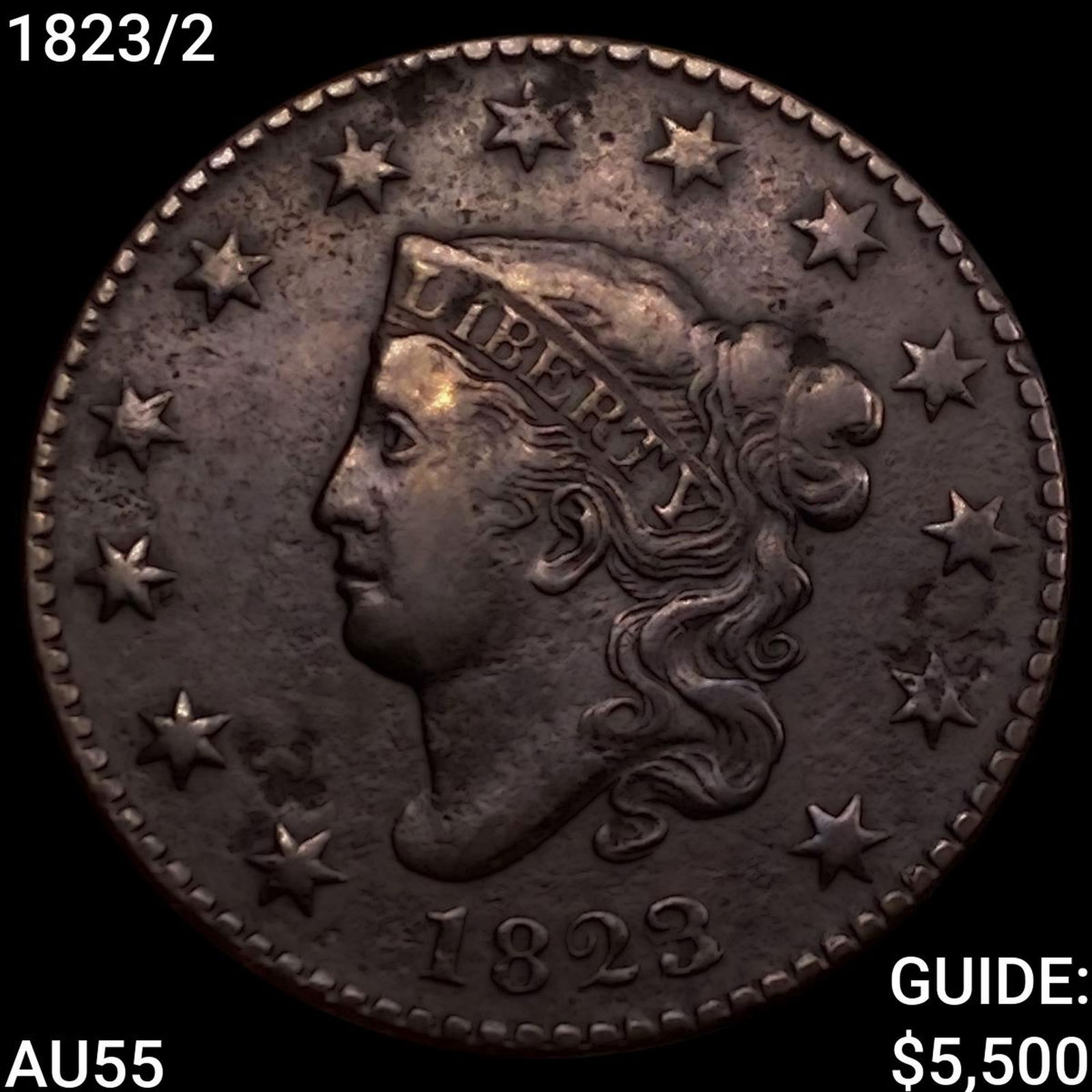 1823/2 Coronet Head Large Cent HIGH GRADE (1 of 2)